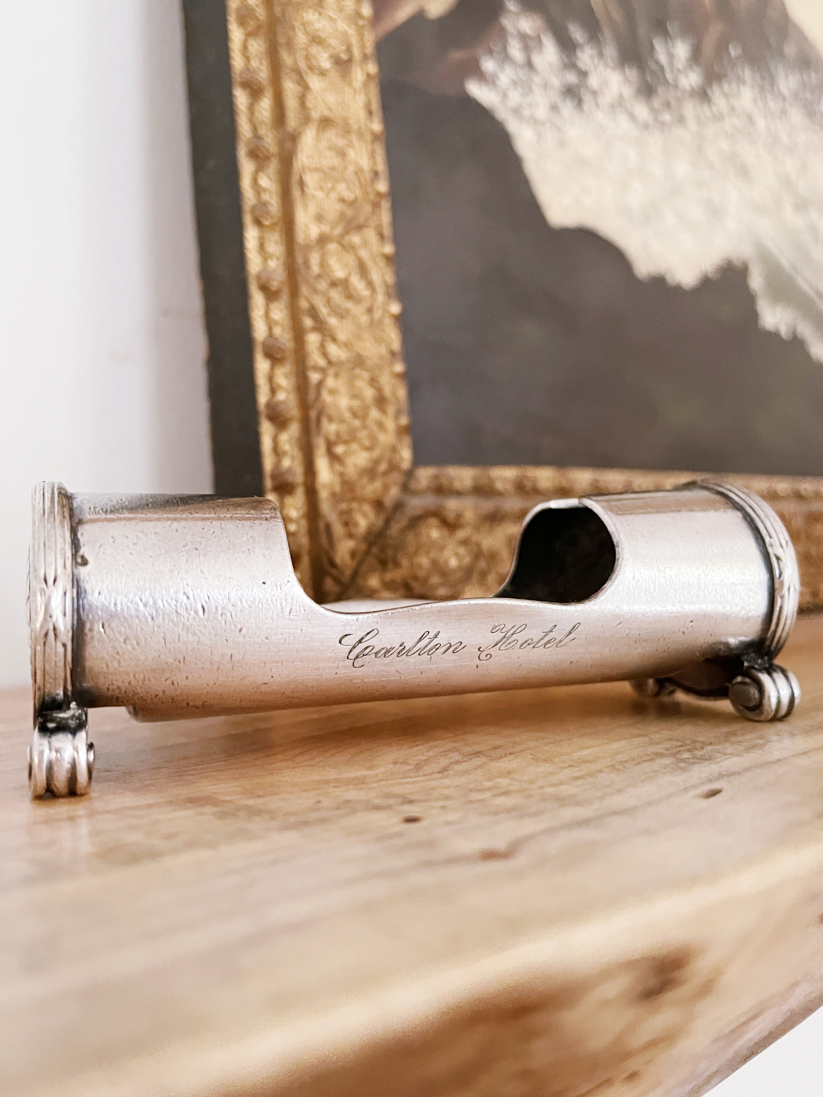 Antique Silver Plated Toothpick Holder from Carlton Hotel Rome