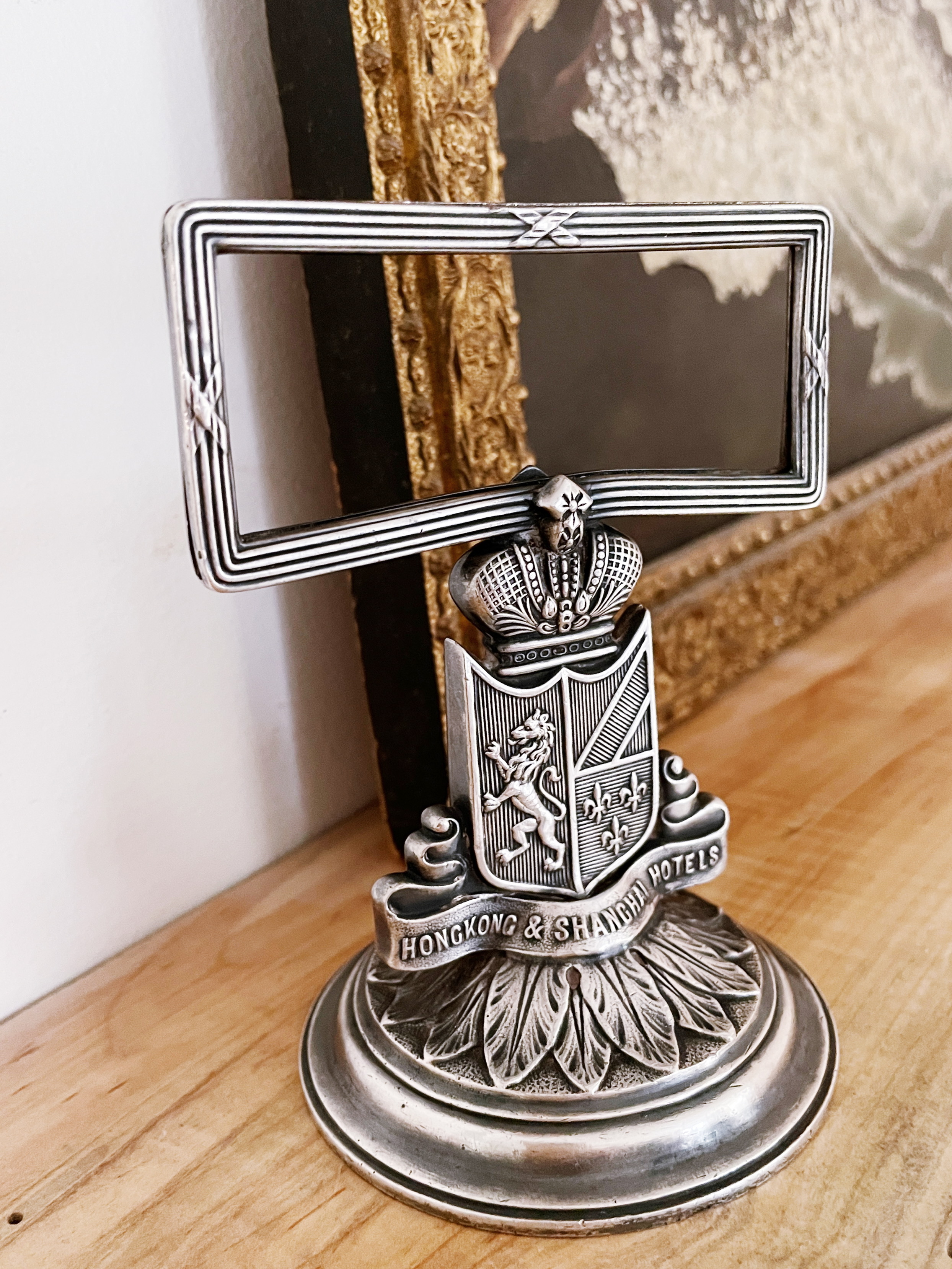 1928 Silver Plated Menu Holder from Hong Kong & Shanghai Hotels