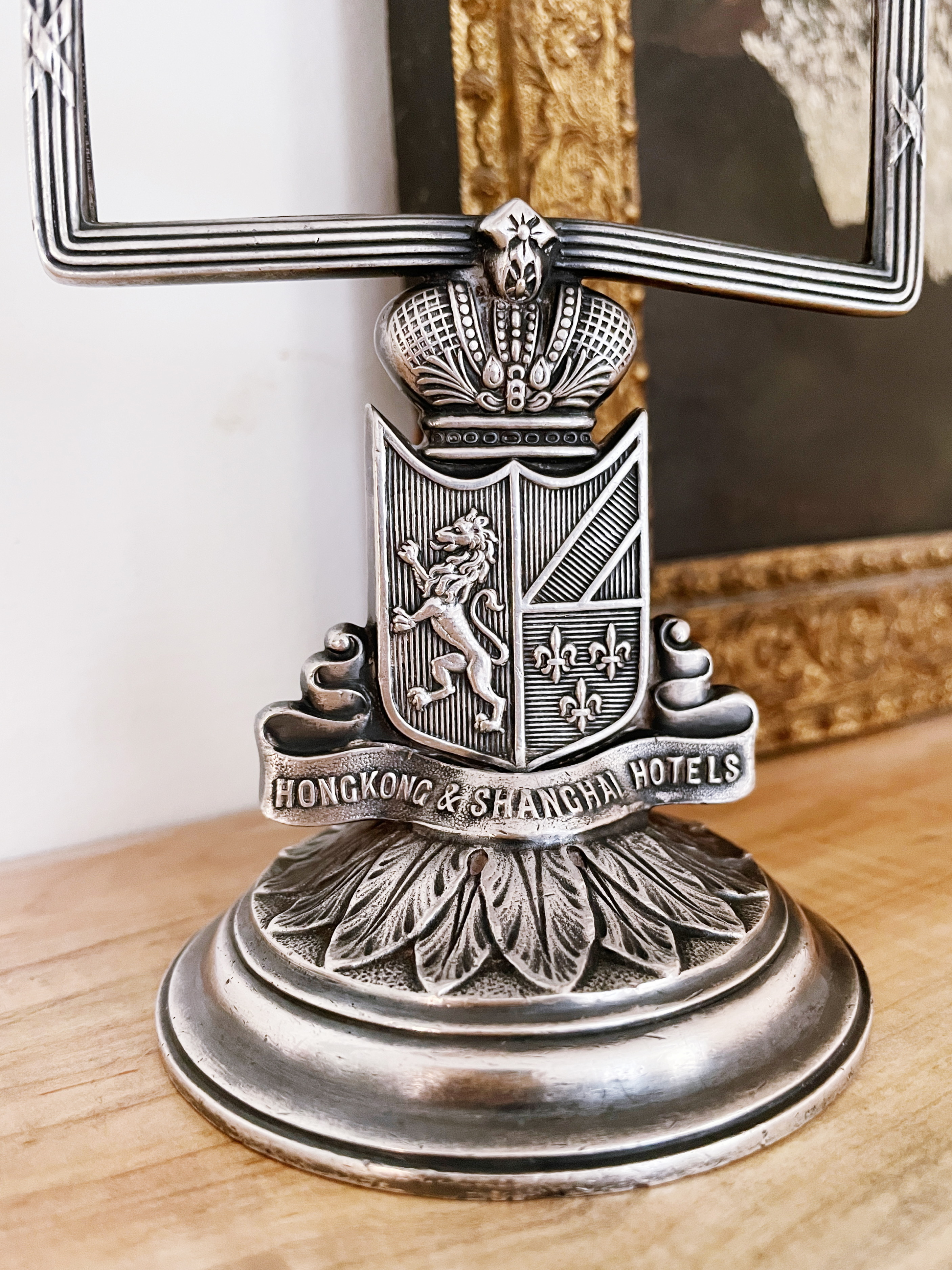 1928 Silver Plated Menu Holder from Hong Kong & Shanghai Hotels