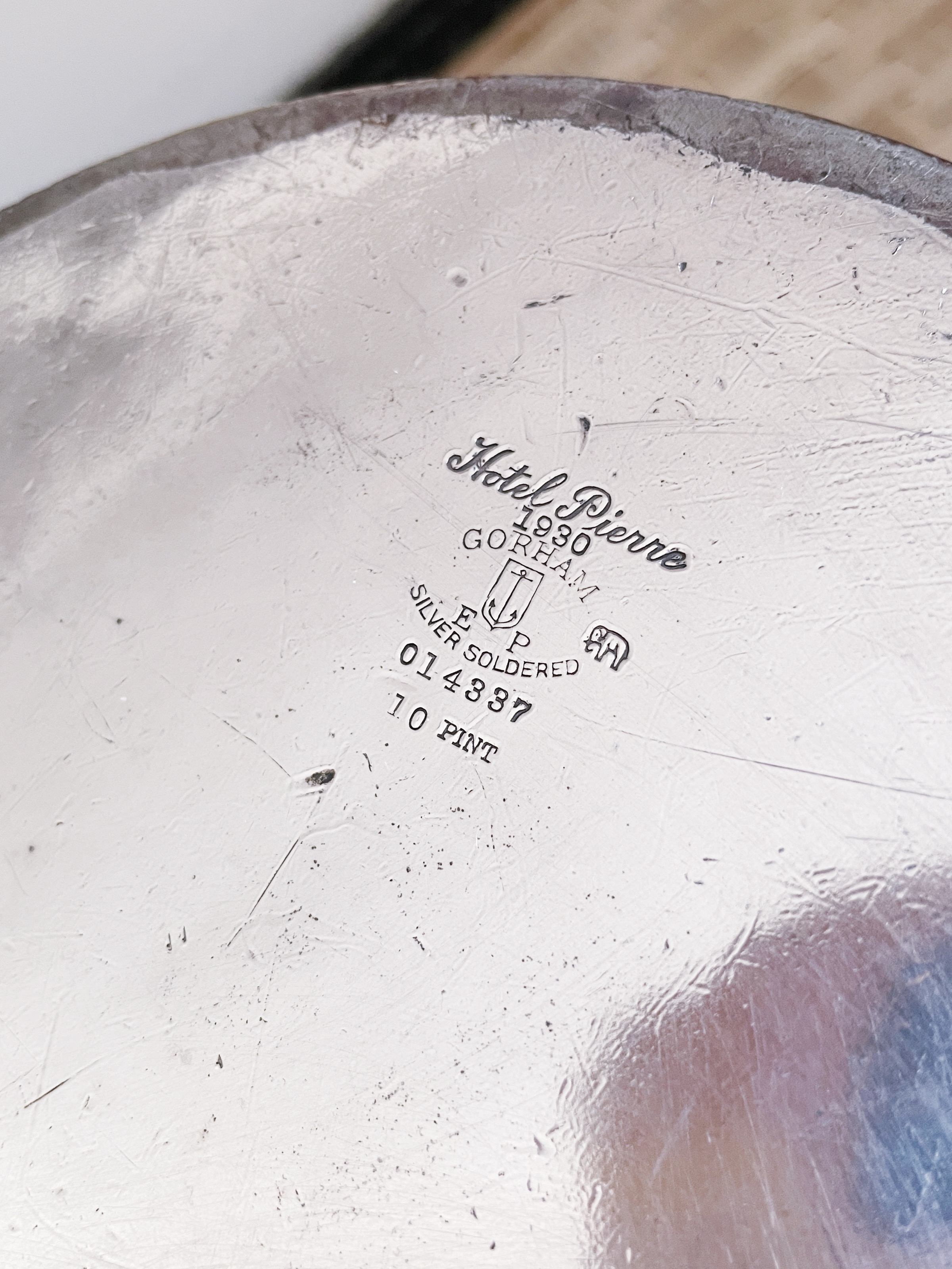 1930 Silver Plated Champagne Bucket from Hotel Pierre NYC