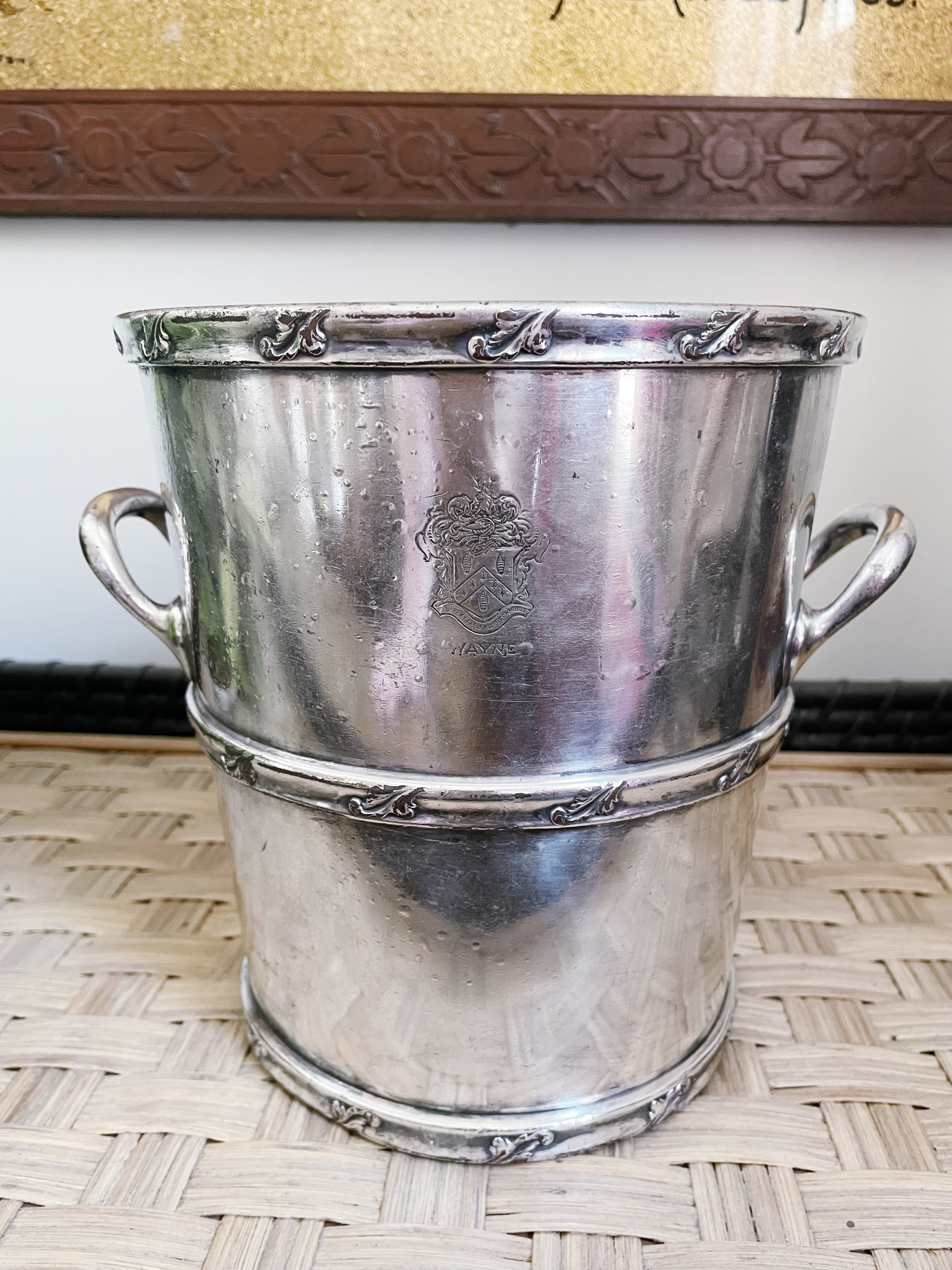 1920s Silver Plated Champagne Bucket from The Anthony Hotel in Ft Wayne IN