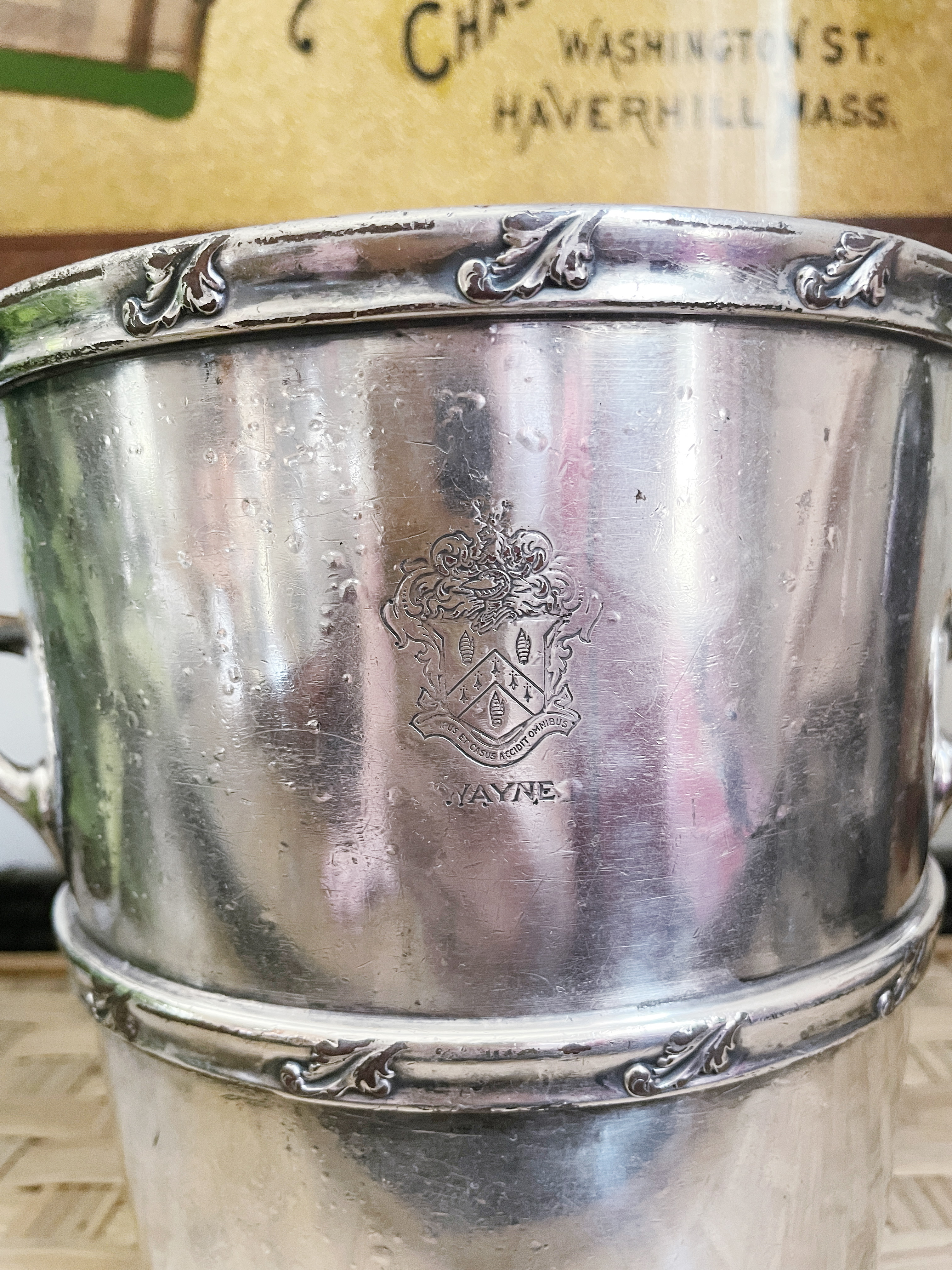 1920s Silver Plated Champagne Bucket from The Anthony Hotel in Ft Wayne IN