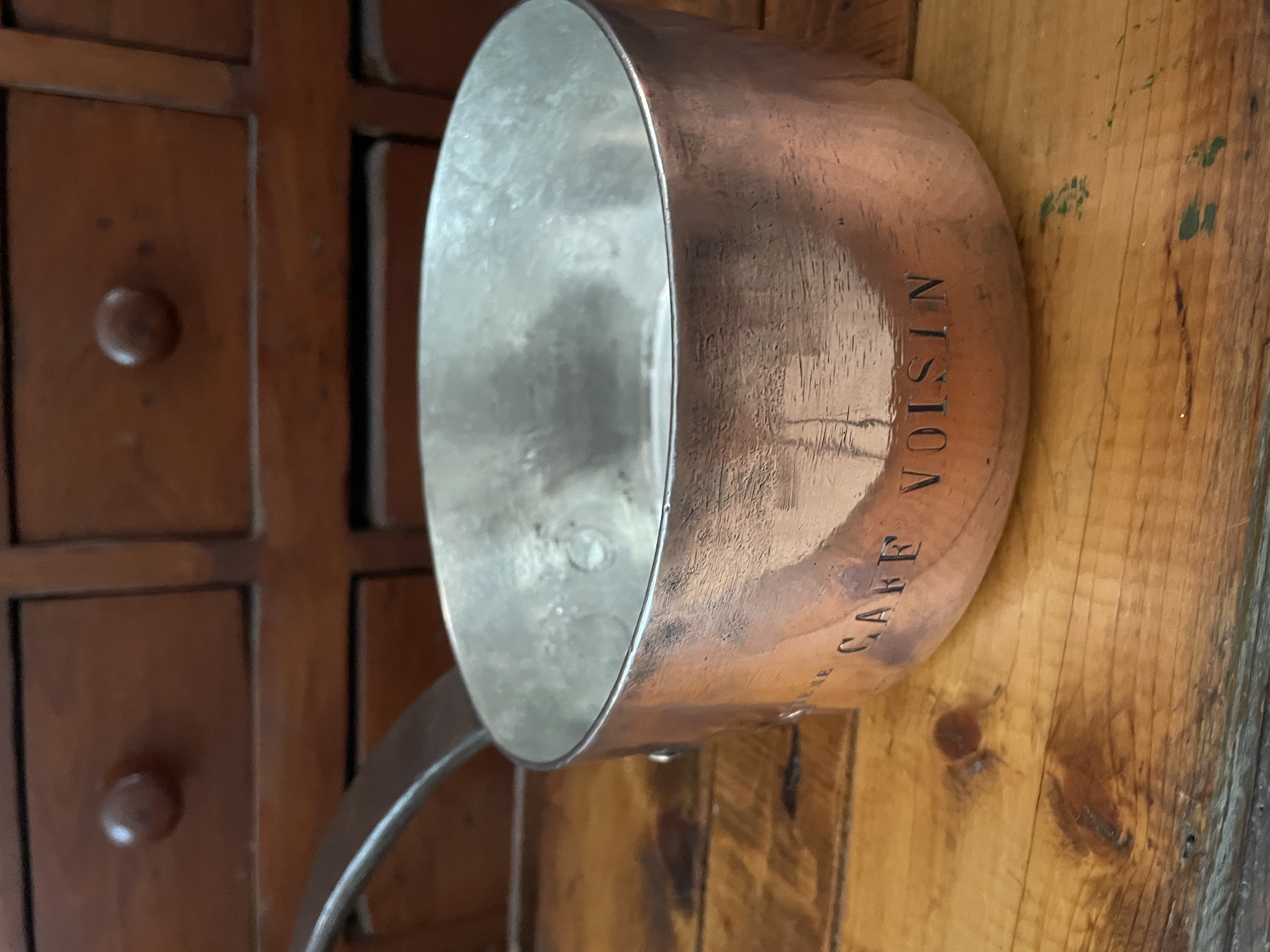 Antique Copper Pot from Voisin Restaurant in NYC