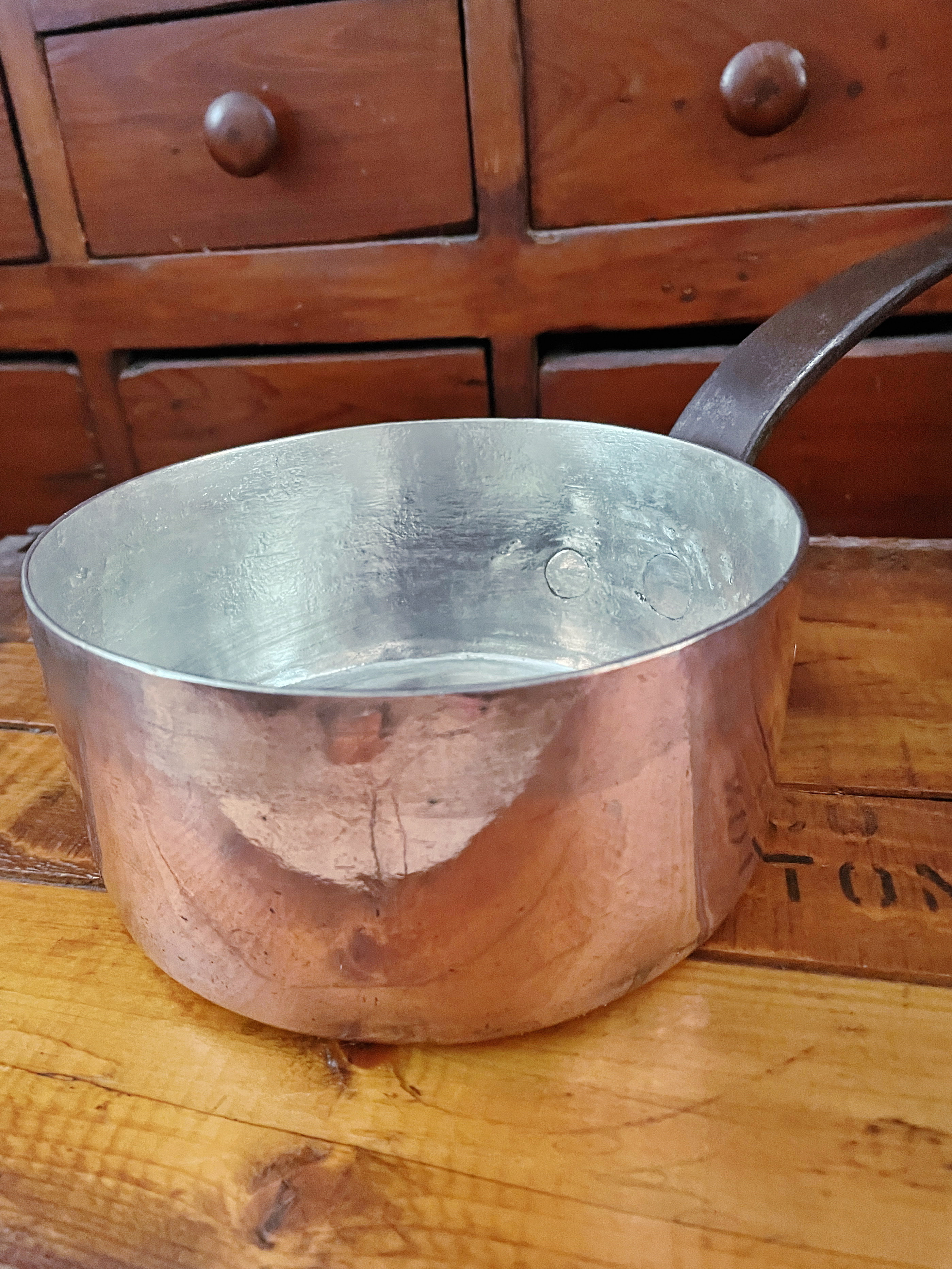 Antique Copper Pot from Voisin Restaurant in NYC