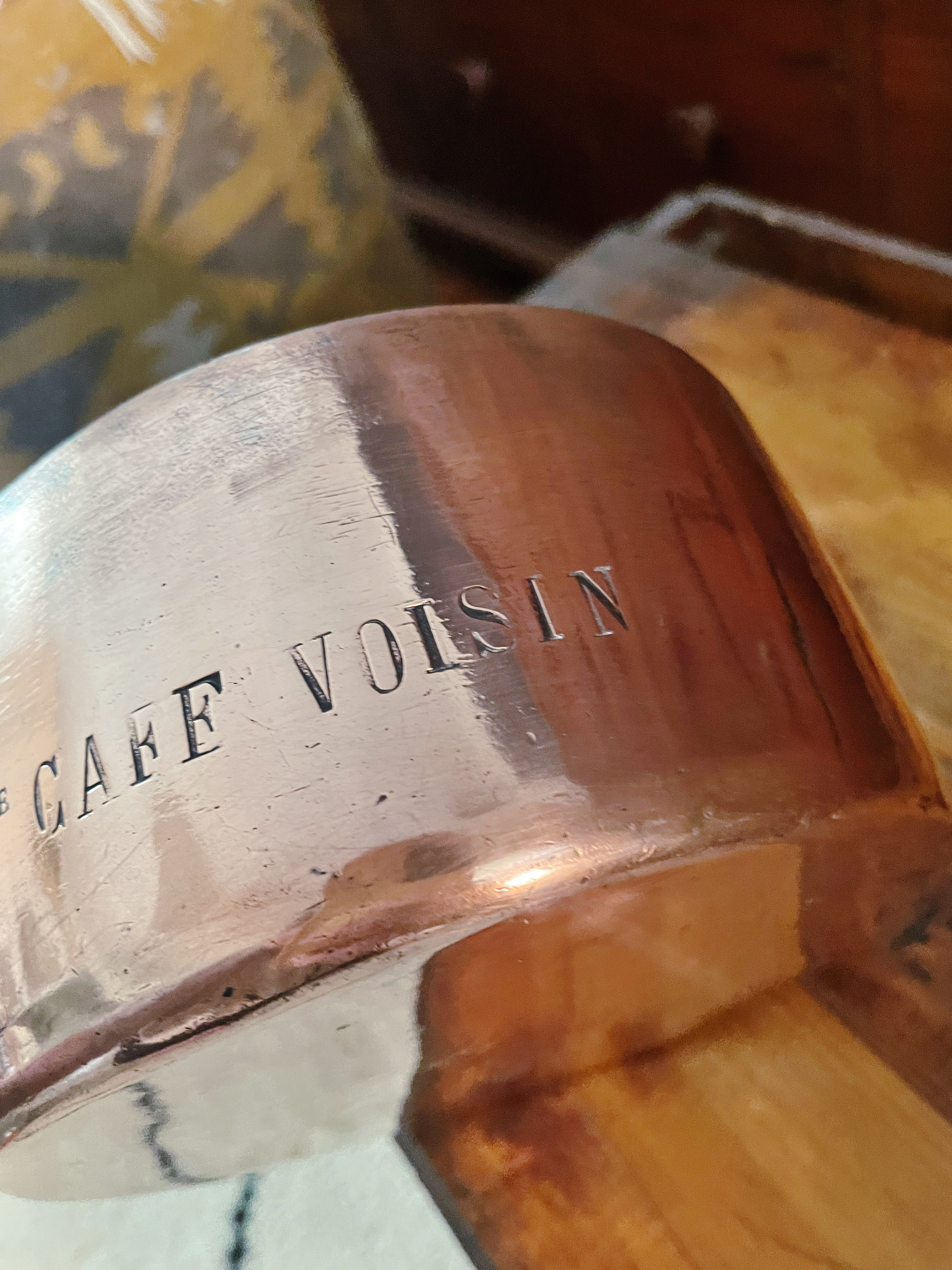 Antique Copper Pot from Voisin Restaurant in NYC