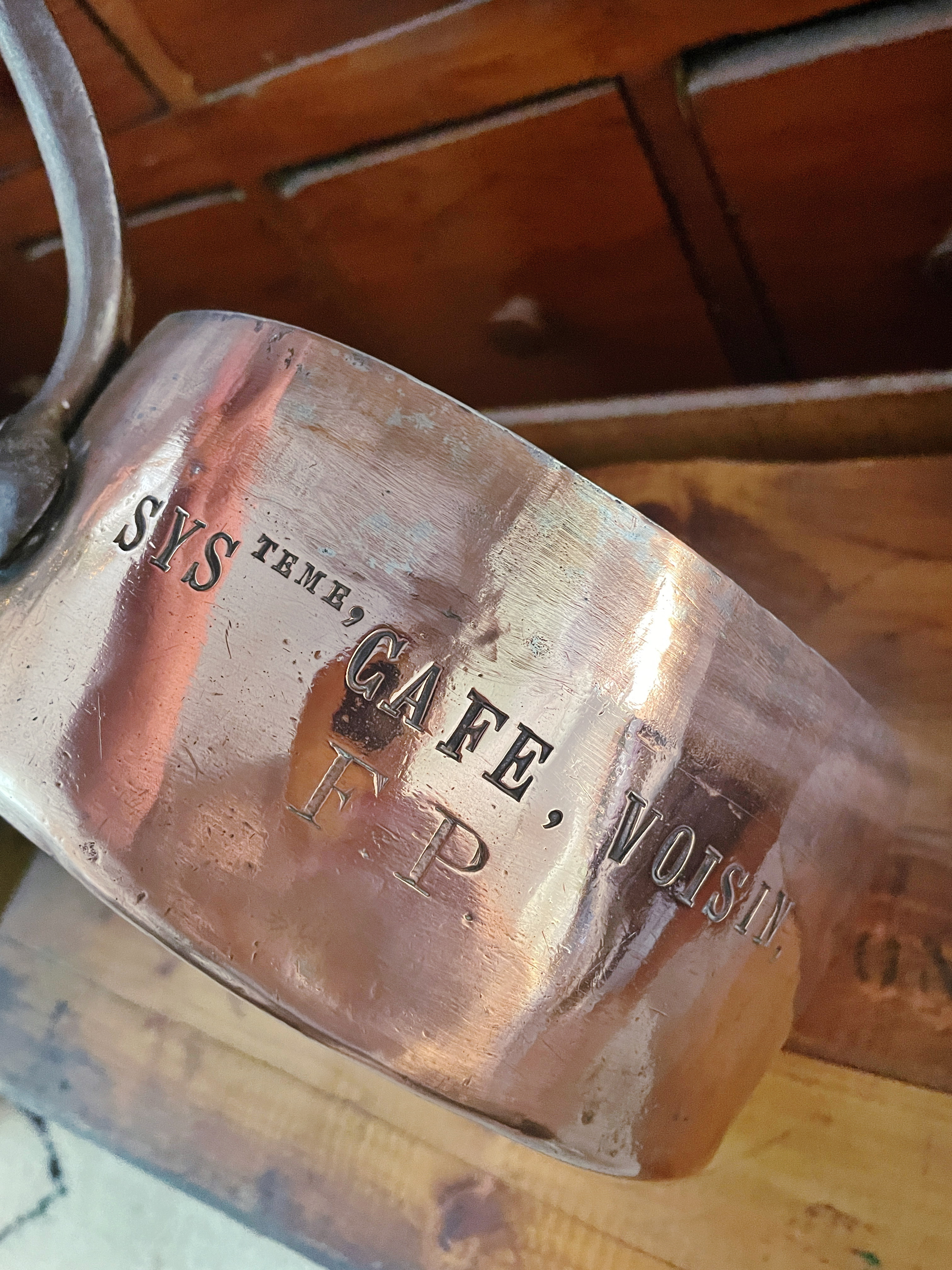 Antique Copper Pot from Voisin Restaurant NYC