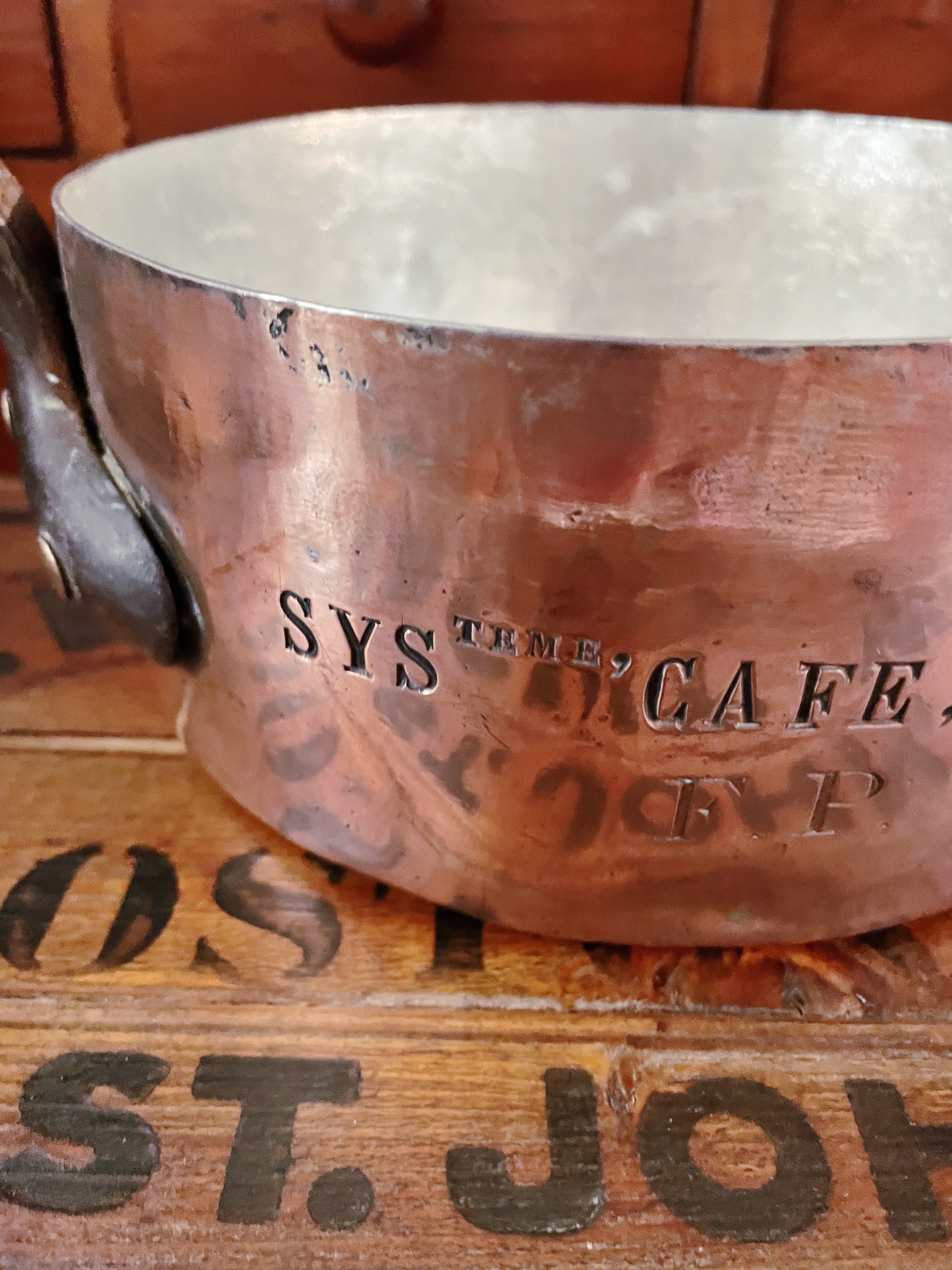 Antique Copper Pot from Voisin Restaurant NYC