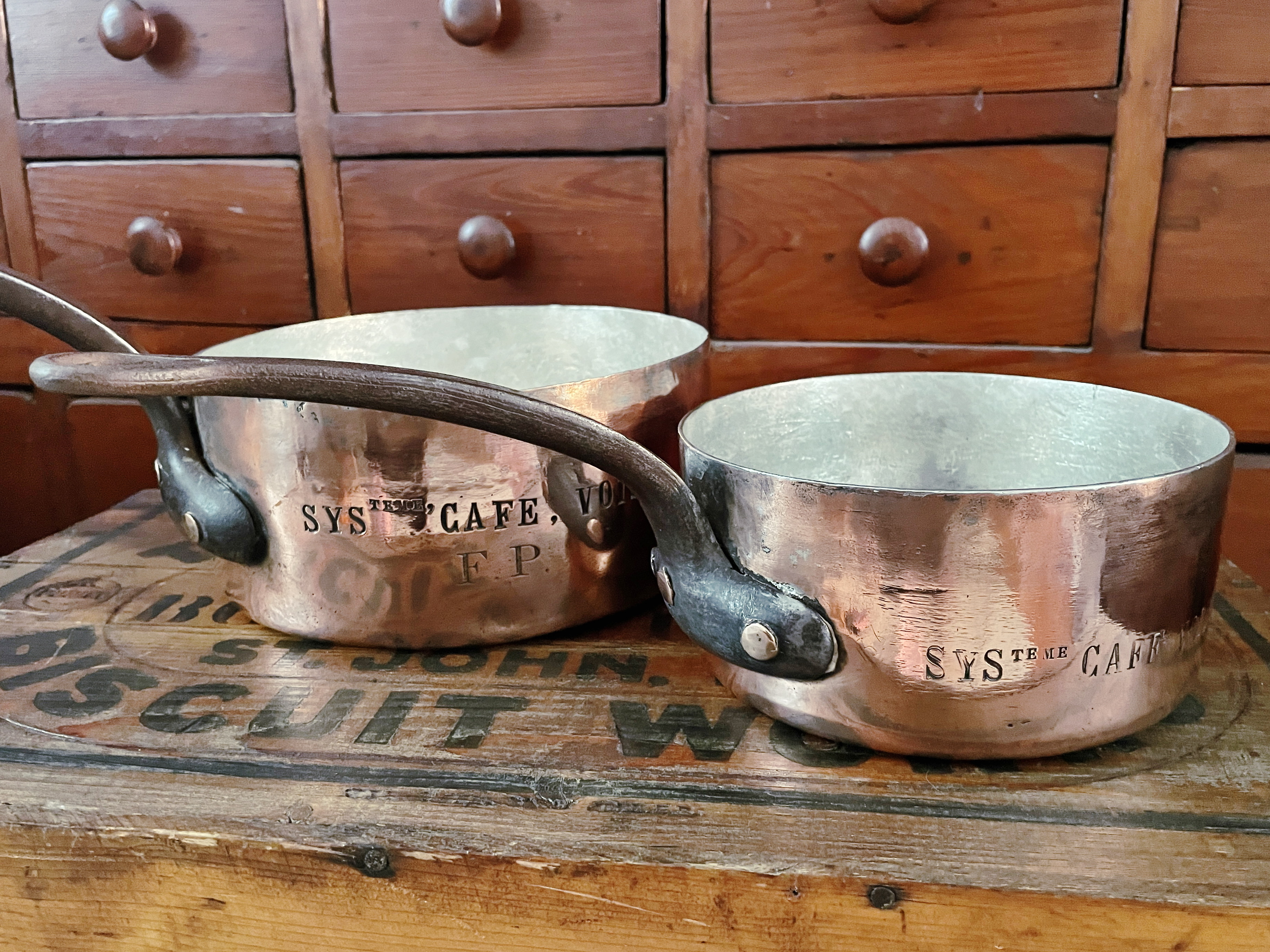 Antique Copper Pot from Voisin Restaurant NYC