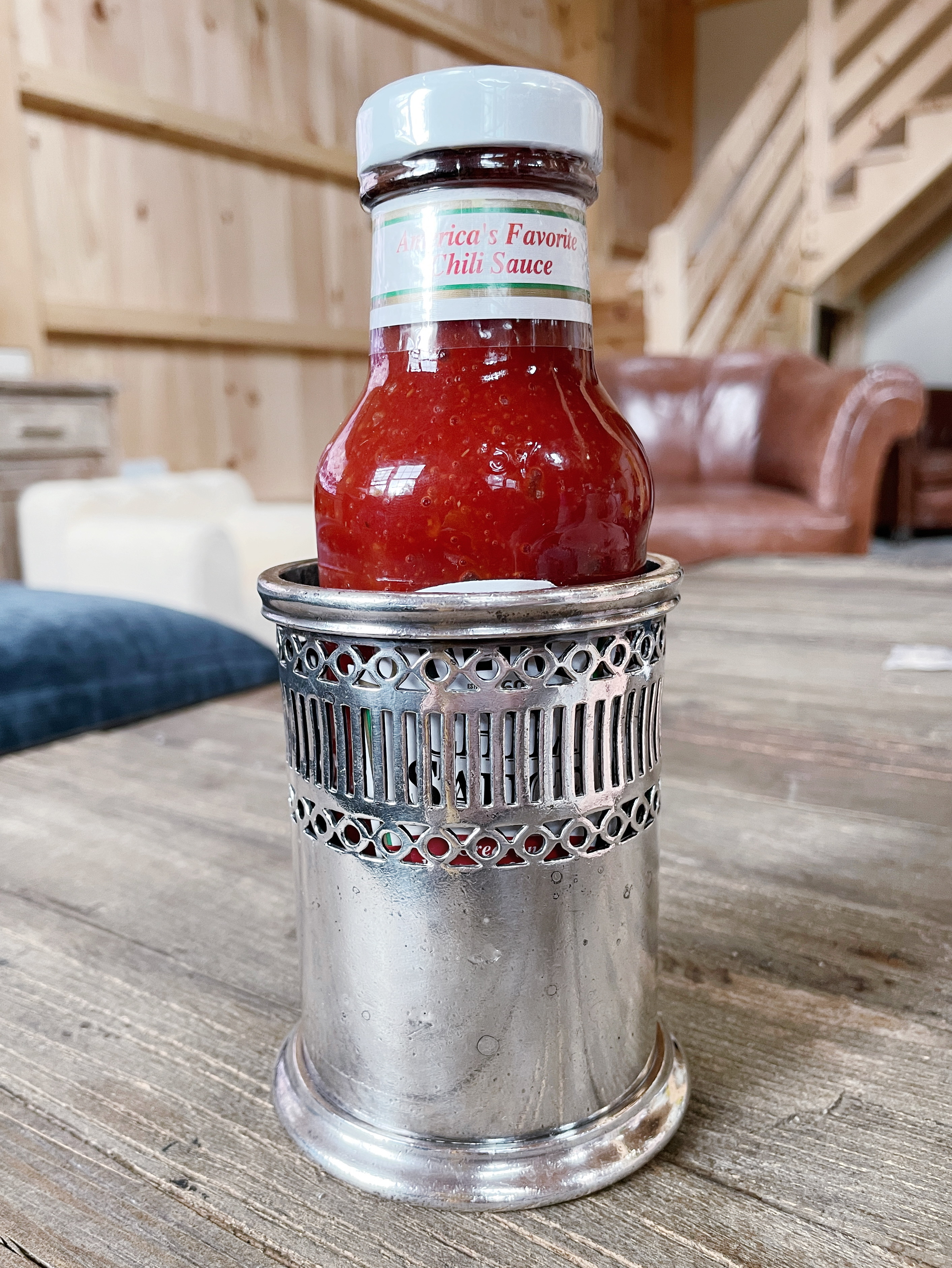 1924 Silver Plated Detroit & Cleveland Steam Navigation Company Ketchup Bottle Holder