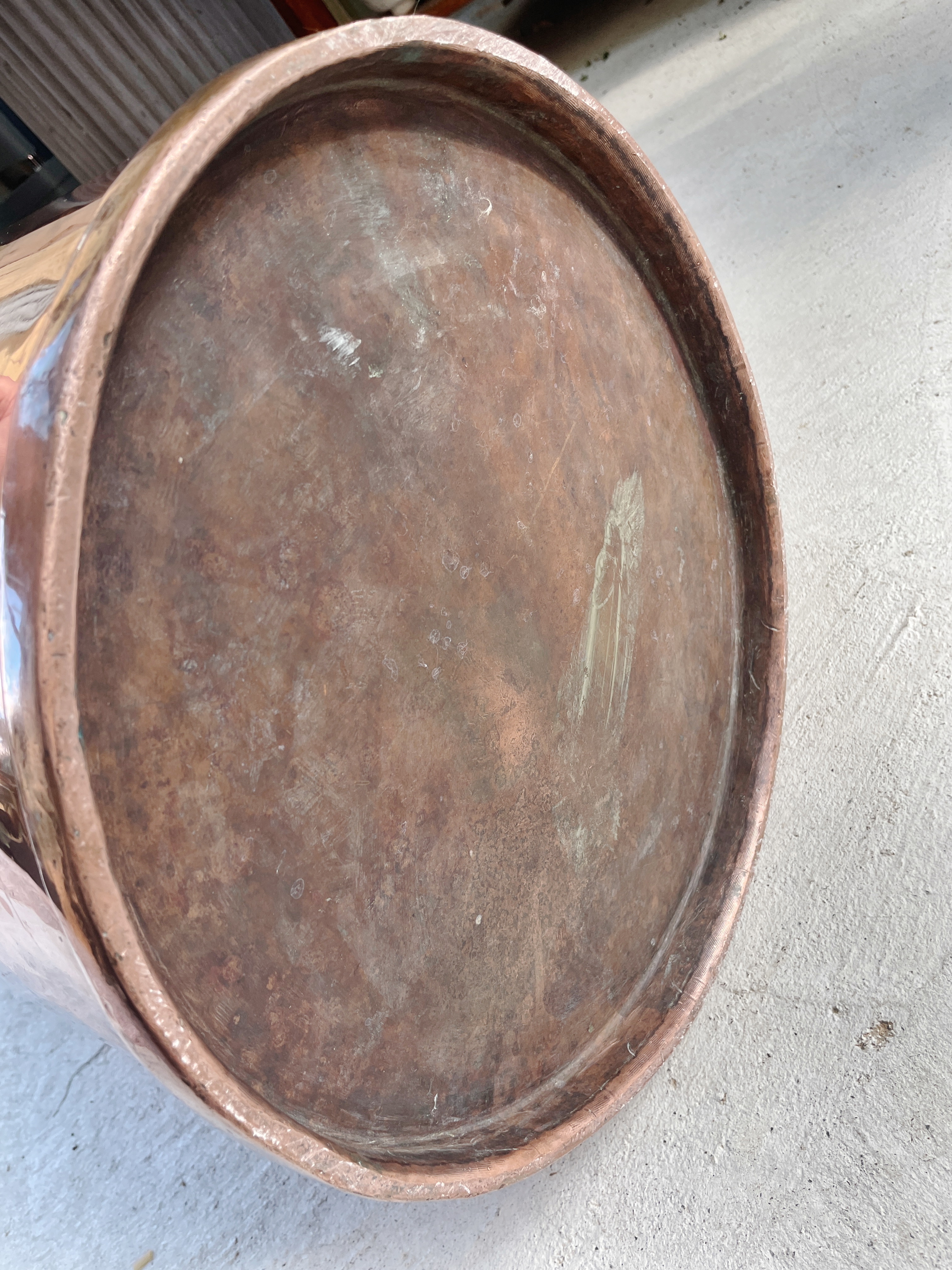 Huge Antique English Riveted Copper Water Pitcher