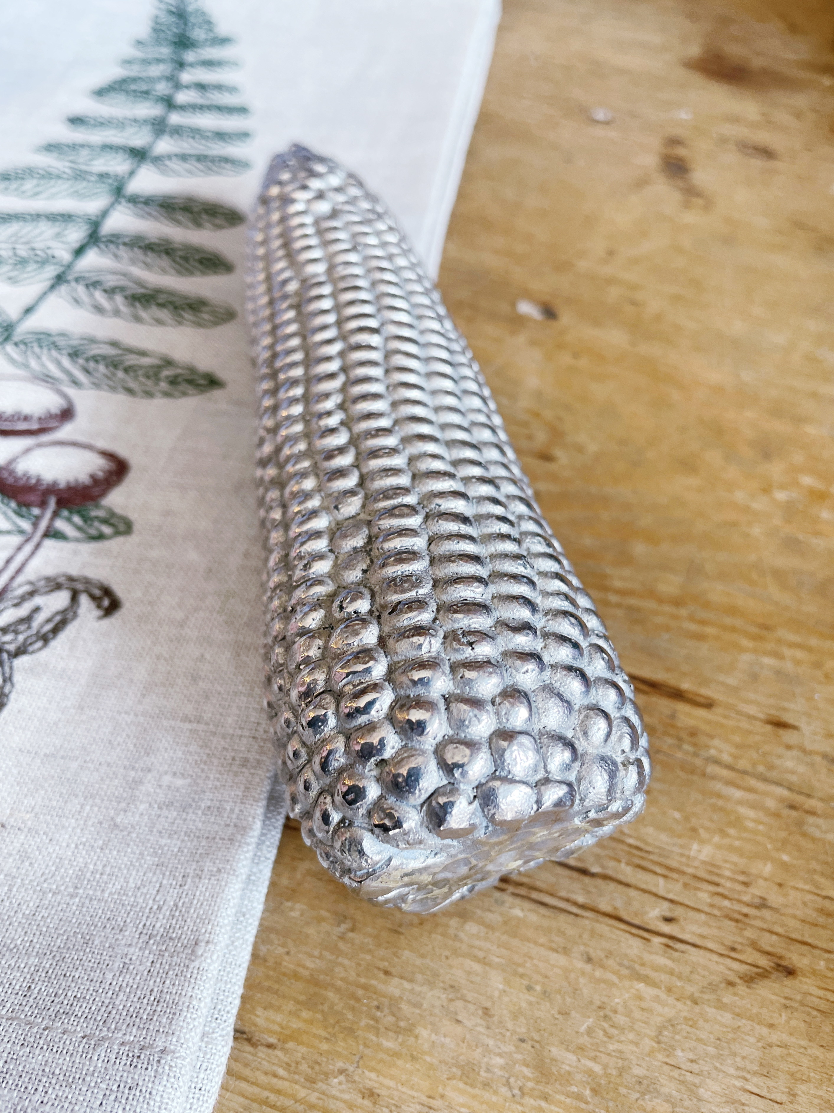 Vintage Maitland-Smith Silvered Bronze Corn