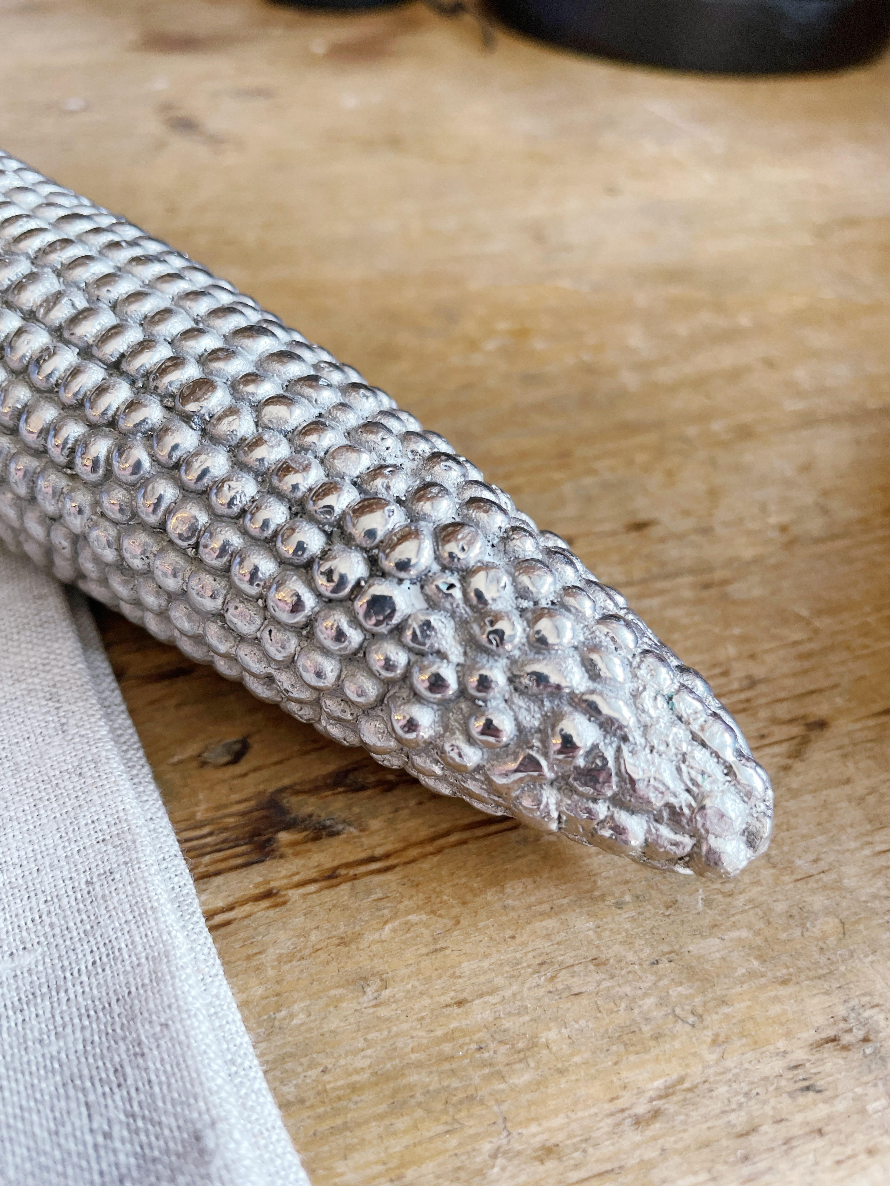 Vintage Maitland-Smith Silvered Bronze Corn