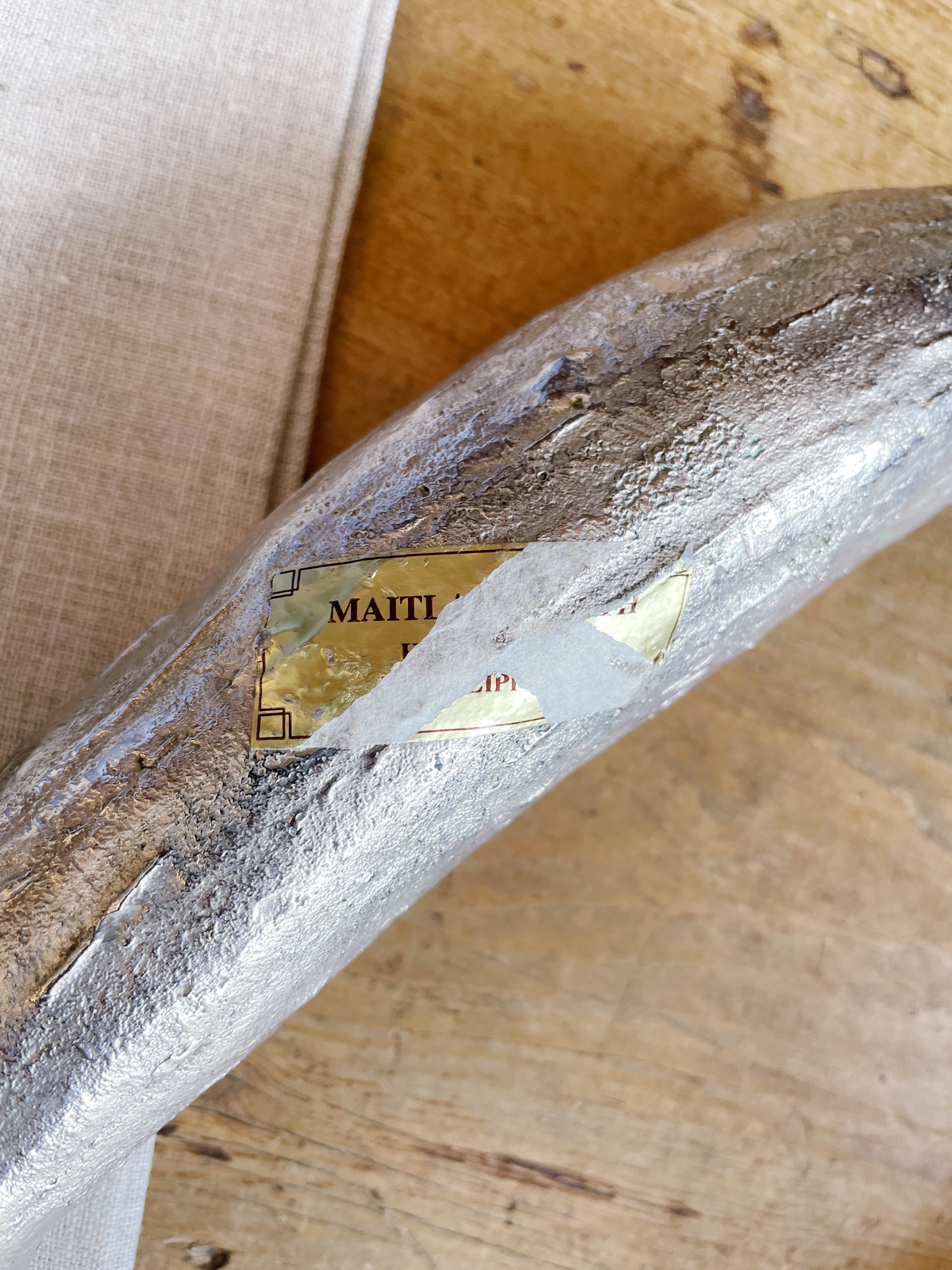 Vintage Maitland-Smith Silvered Bronze Zucchini