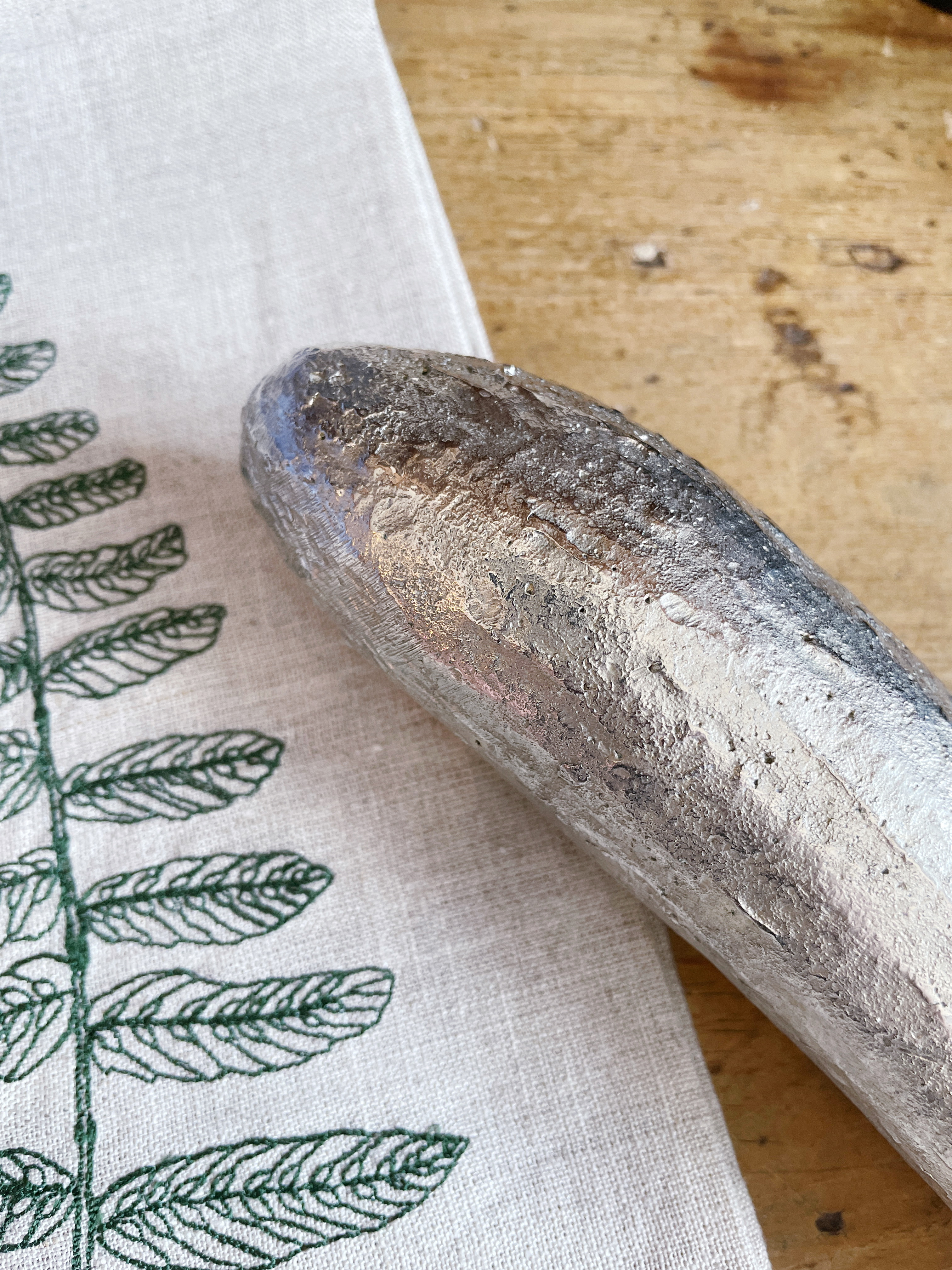 Vintage Maitland-Smith Silvered Bronze Zucchini