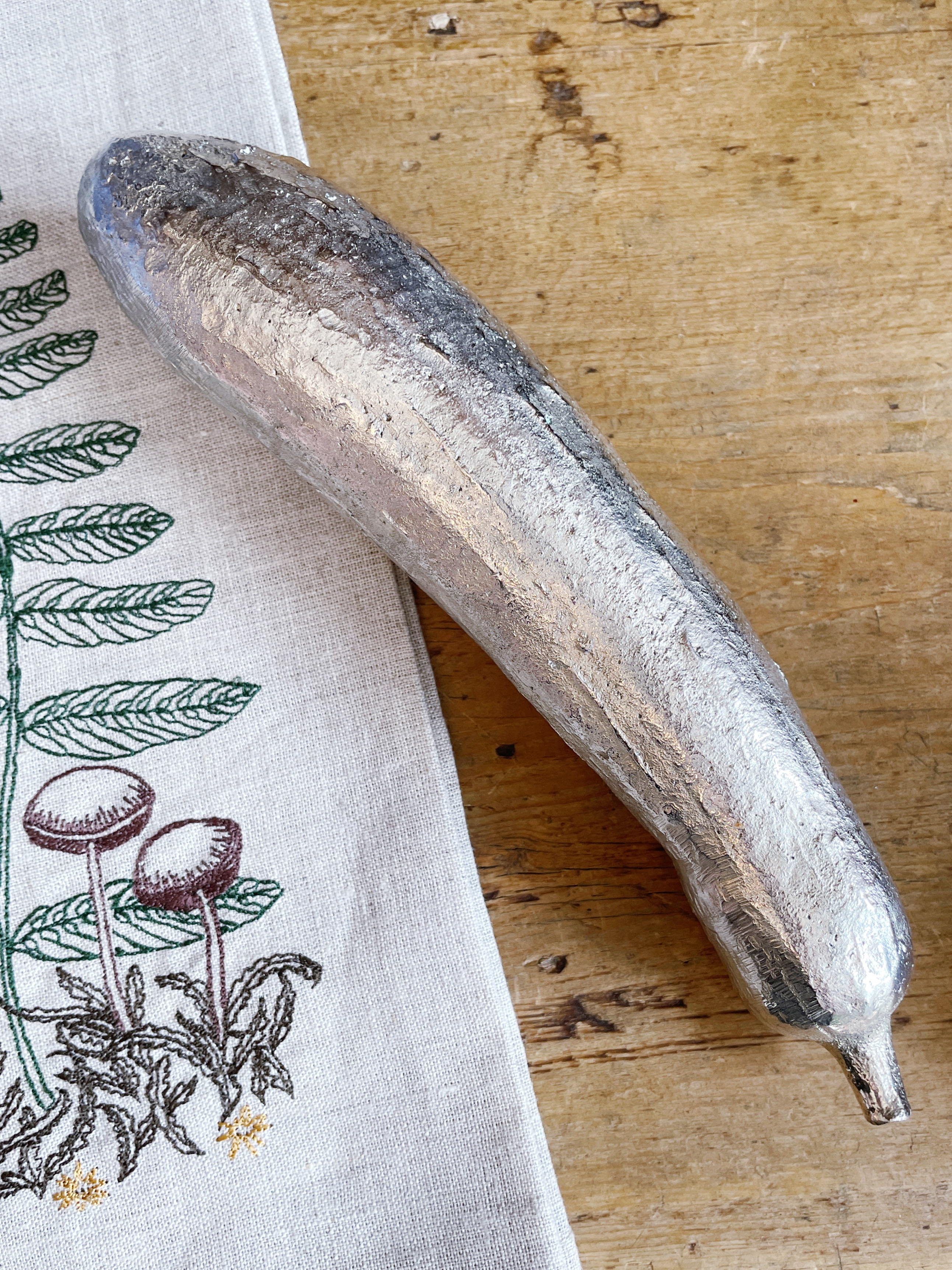Vintage Maitland-Smith Silvered Bronze Zucchini
