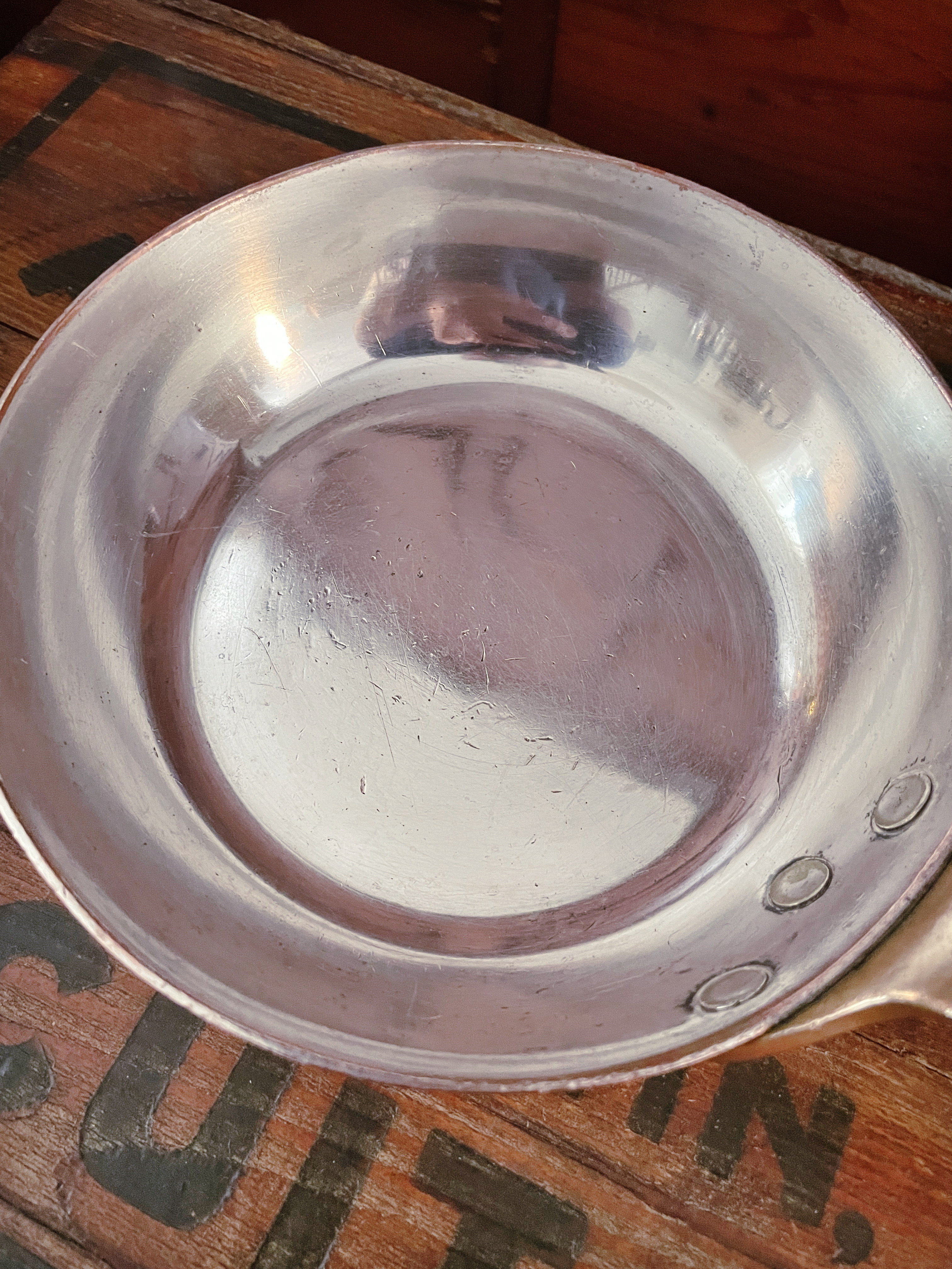 Antique Heinrichs Copper & Sterling Pan from Café Martin NYC