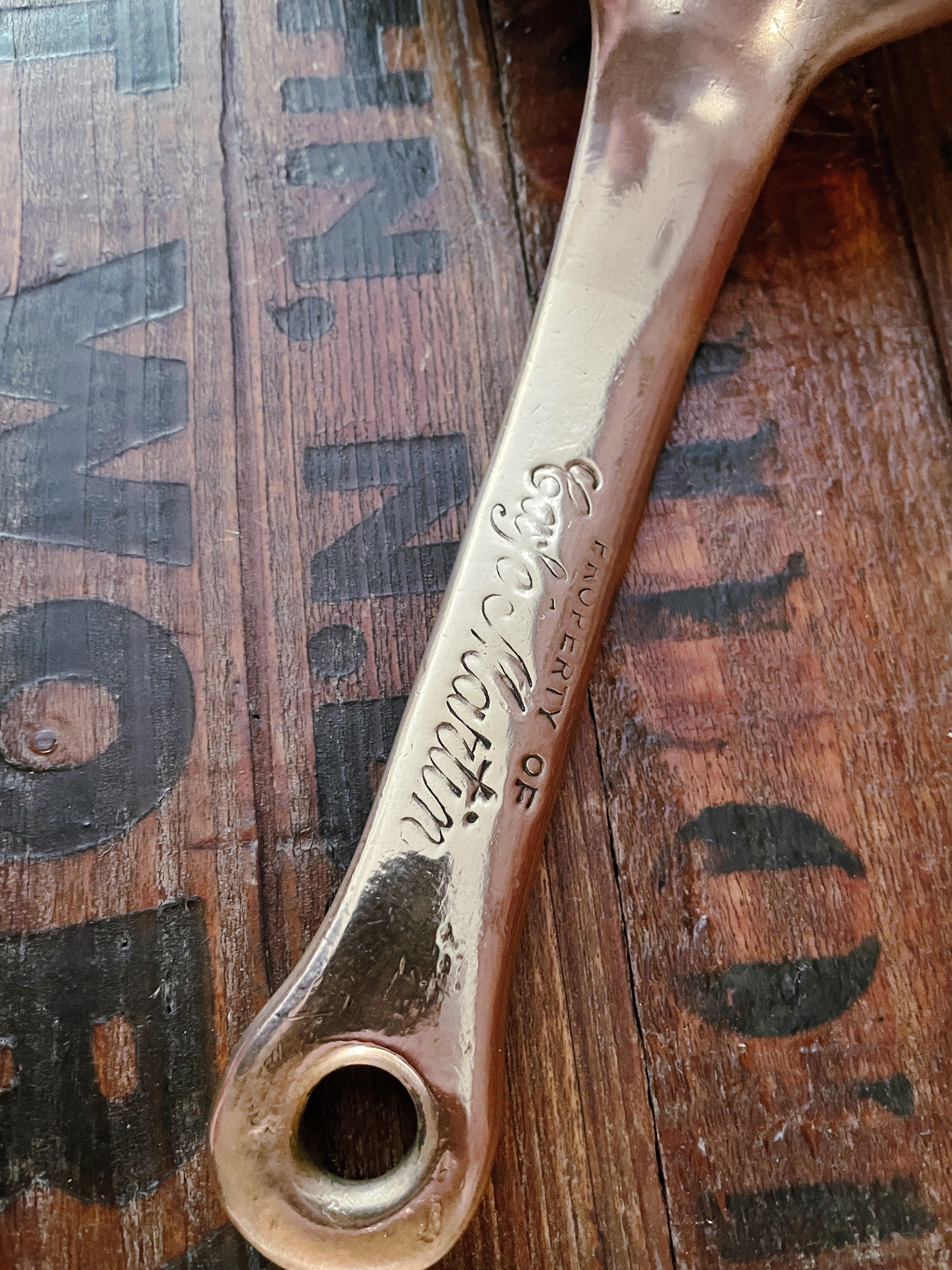 Antique Heinrichs Copper & Sterling Pan from Café Martin NYC