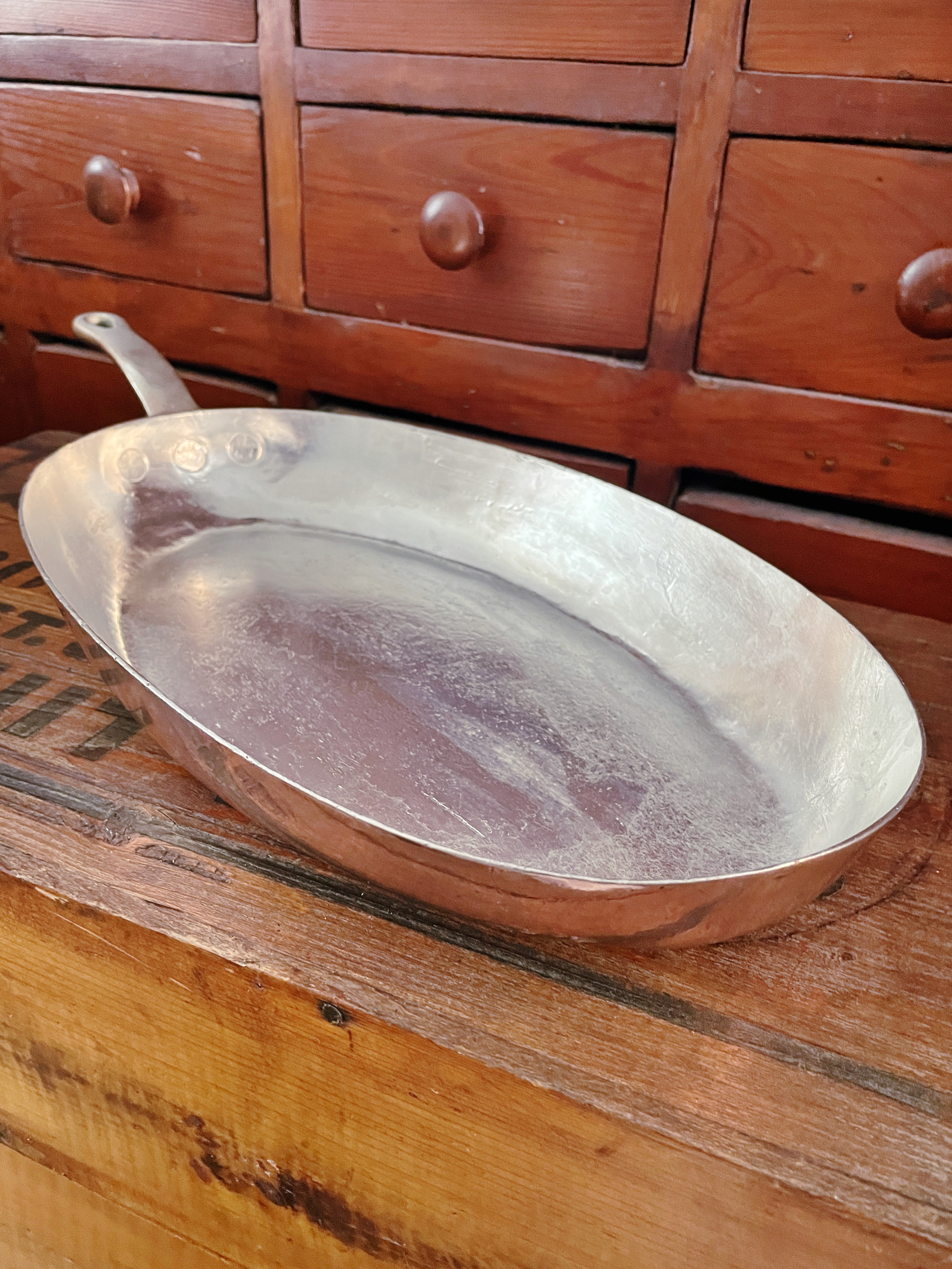Antique Heinrichs Copper Sauté Pan from The Mayflower Hotel in Washington DC