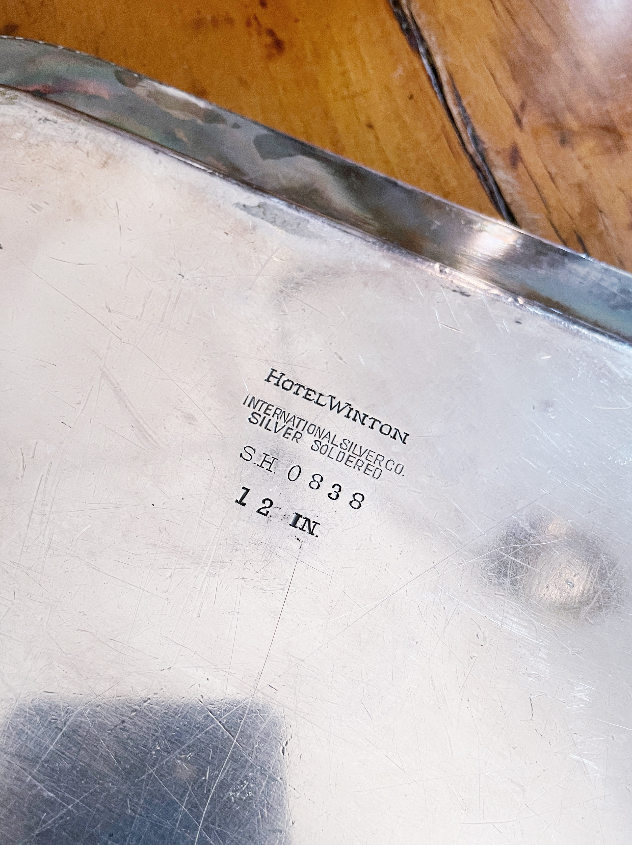 1917 Silver Plated Serving Tray from Hotel Winton in Cleveland OH