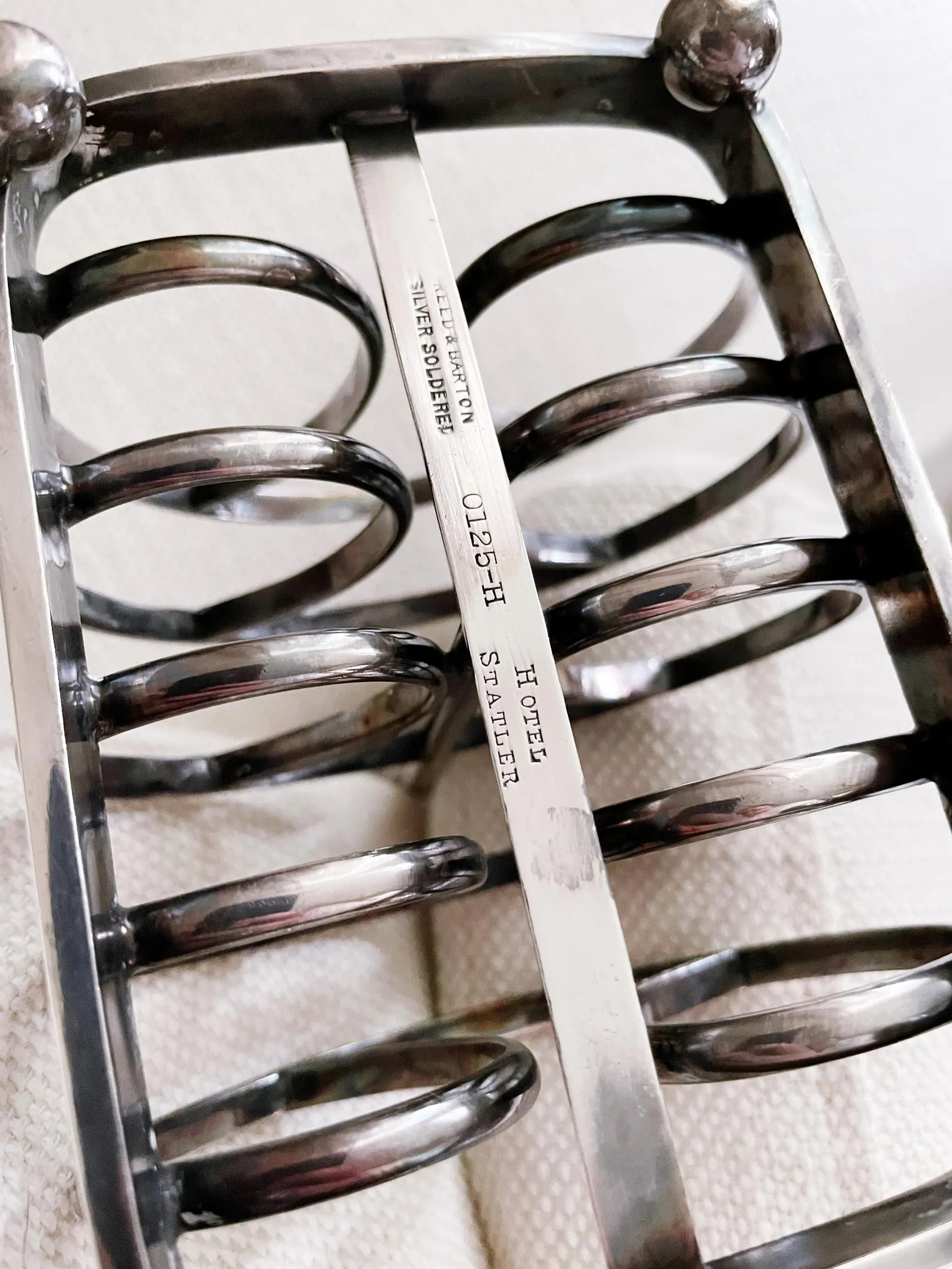 Antique Silver Plated Toast Rack from The Statler Hotel