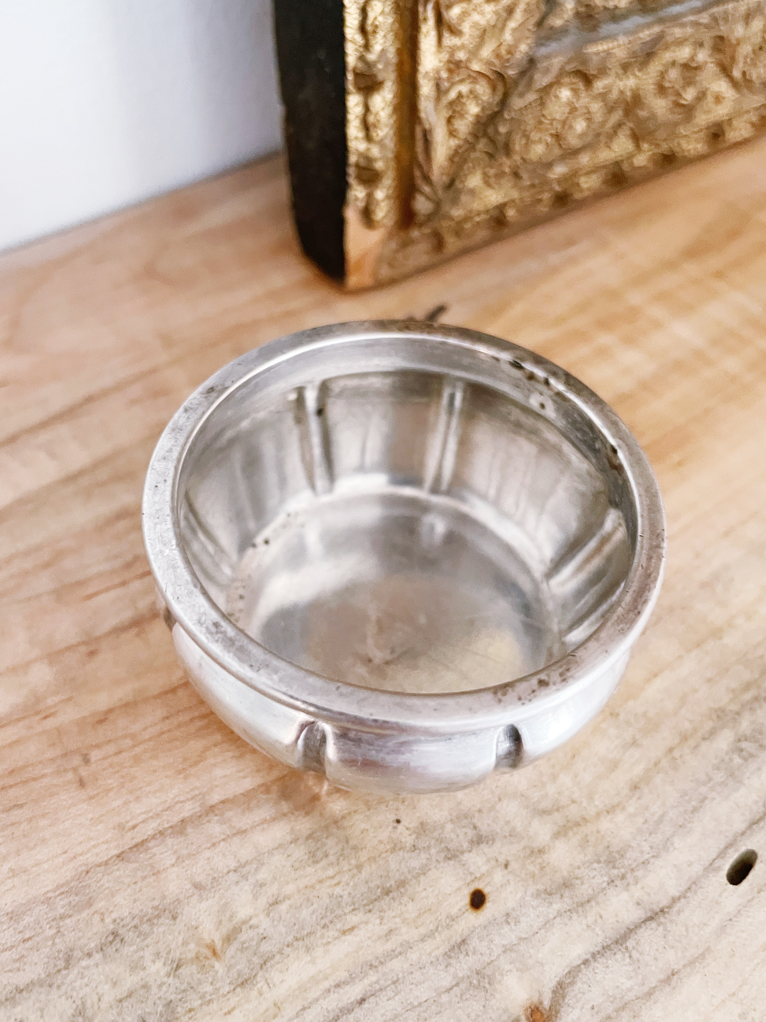 Antique Silver Plated Salt Cellar from Ambasciatori Hotel in Rome Italy