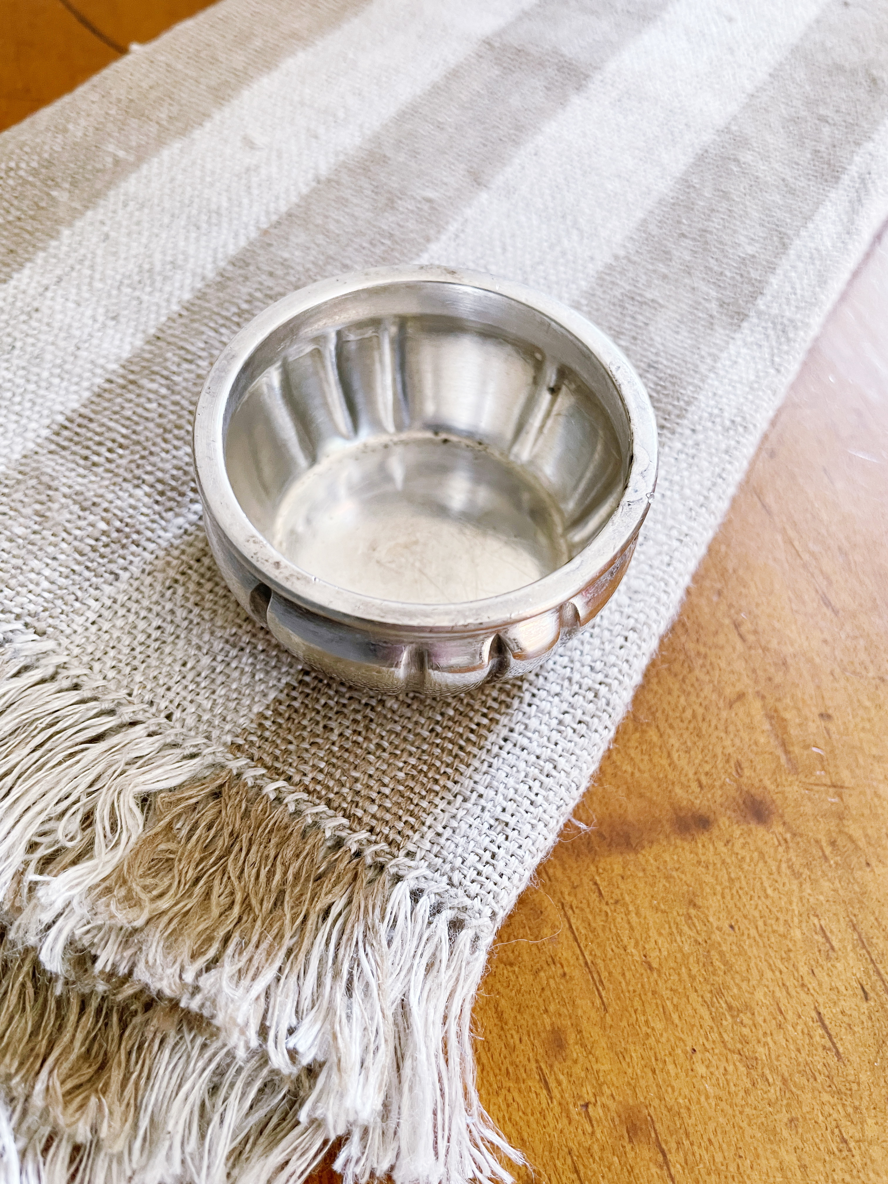 Antique Silver Plated Salt Cellar from Ambasciatori Hotel in Rome Italy