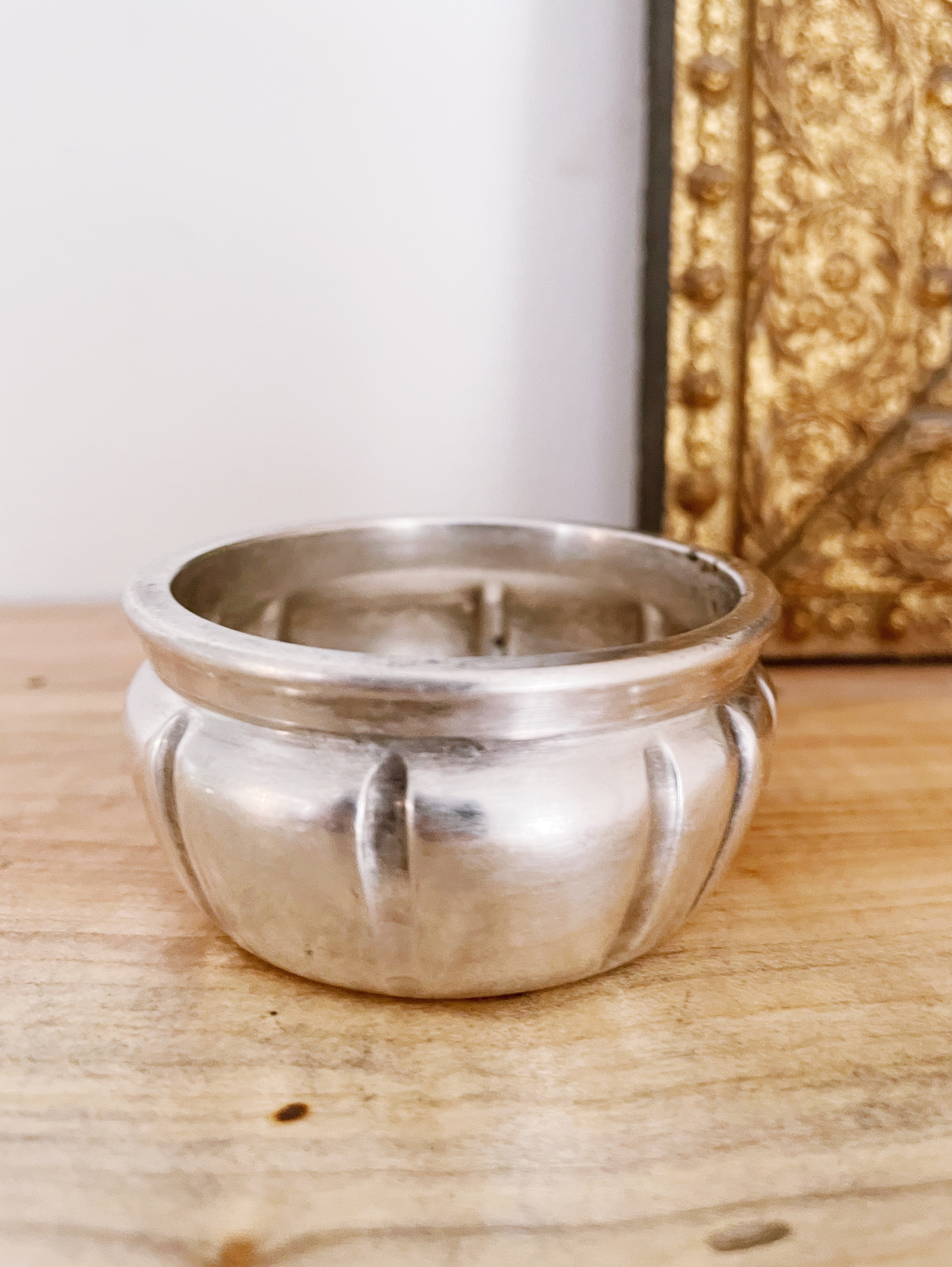 Antique Silver Plated Salt Cellar from Ambasciatori Hotel in Rome Italy