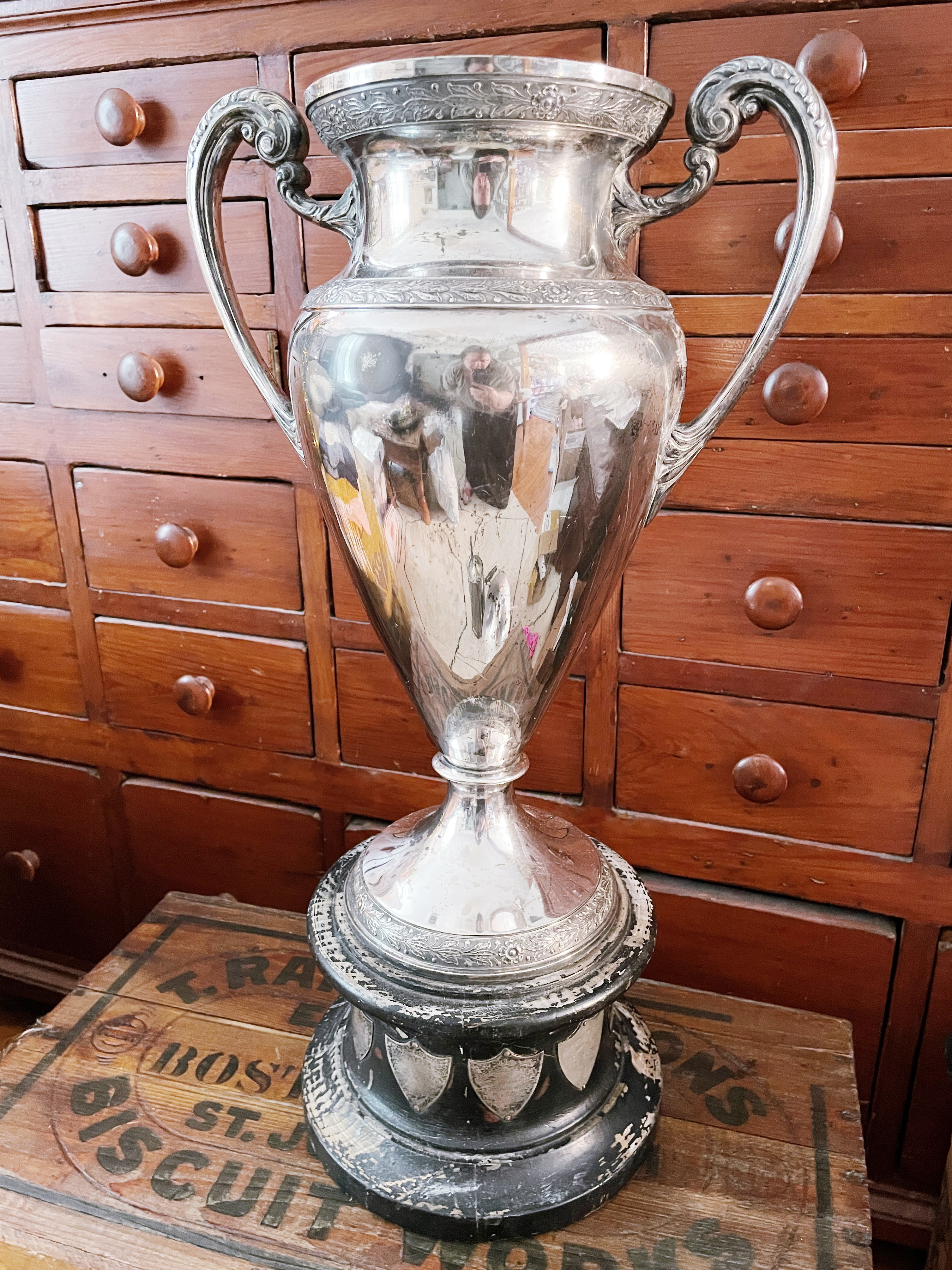 Huge 1926-38 Silver Plated Buffalo NY Lawn Bowling Trophy
