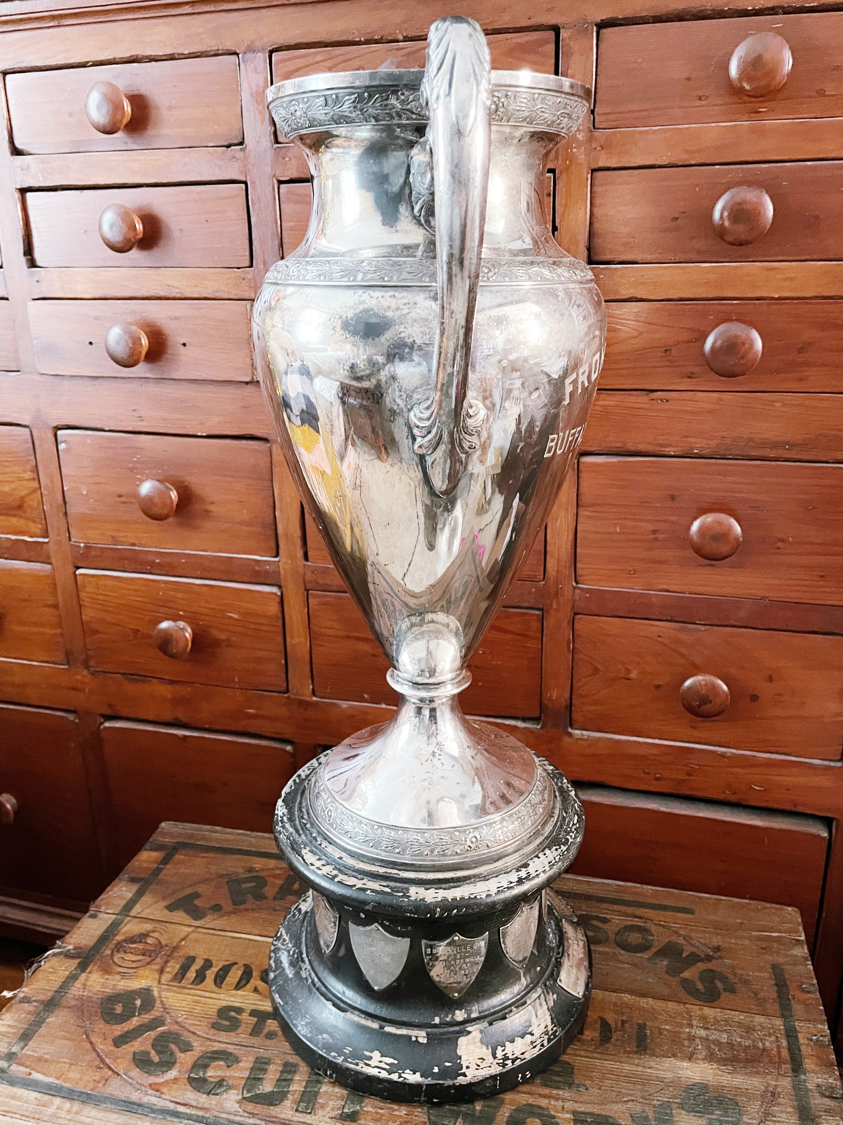 Huge 1926-38 Silver Plated Buffalo NY Lawn Bowling Trophy