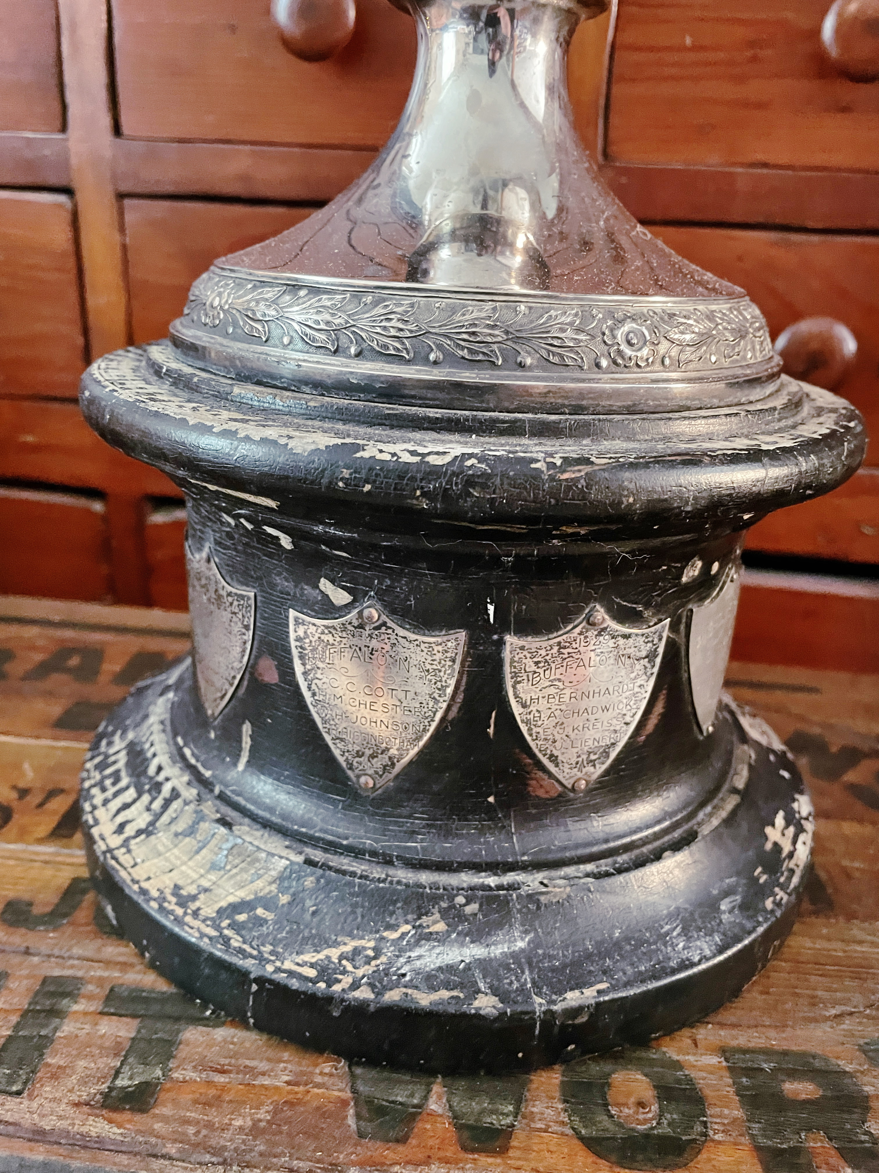 Huge 1926-38 Silver Plated Buffalo NY Lawn Bowling Trophy