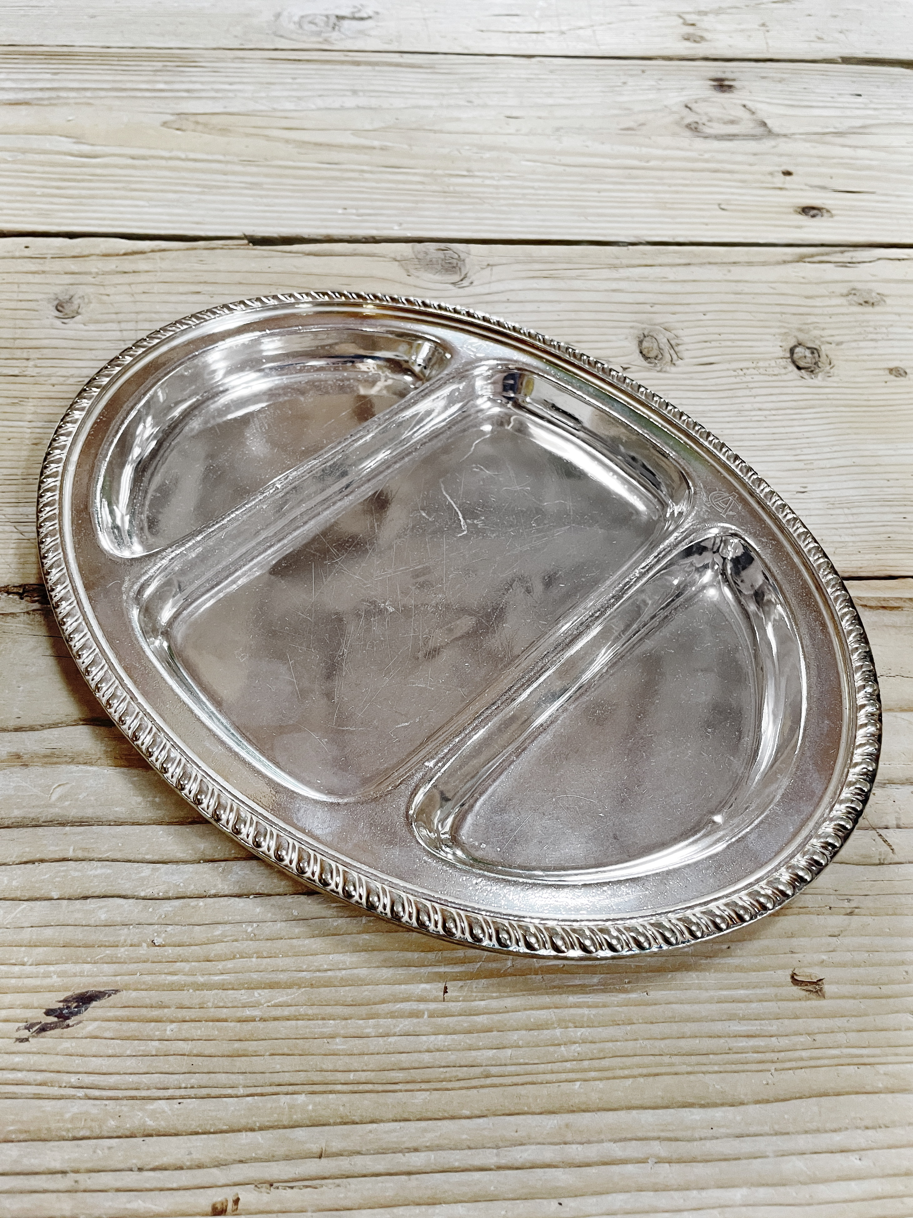 Antique Silver Plate Divided Serving Tray from The Algonquin Club in Boston