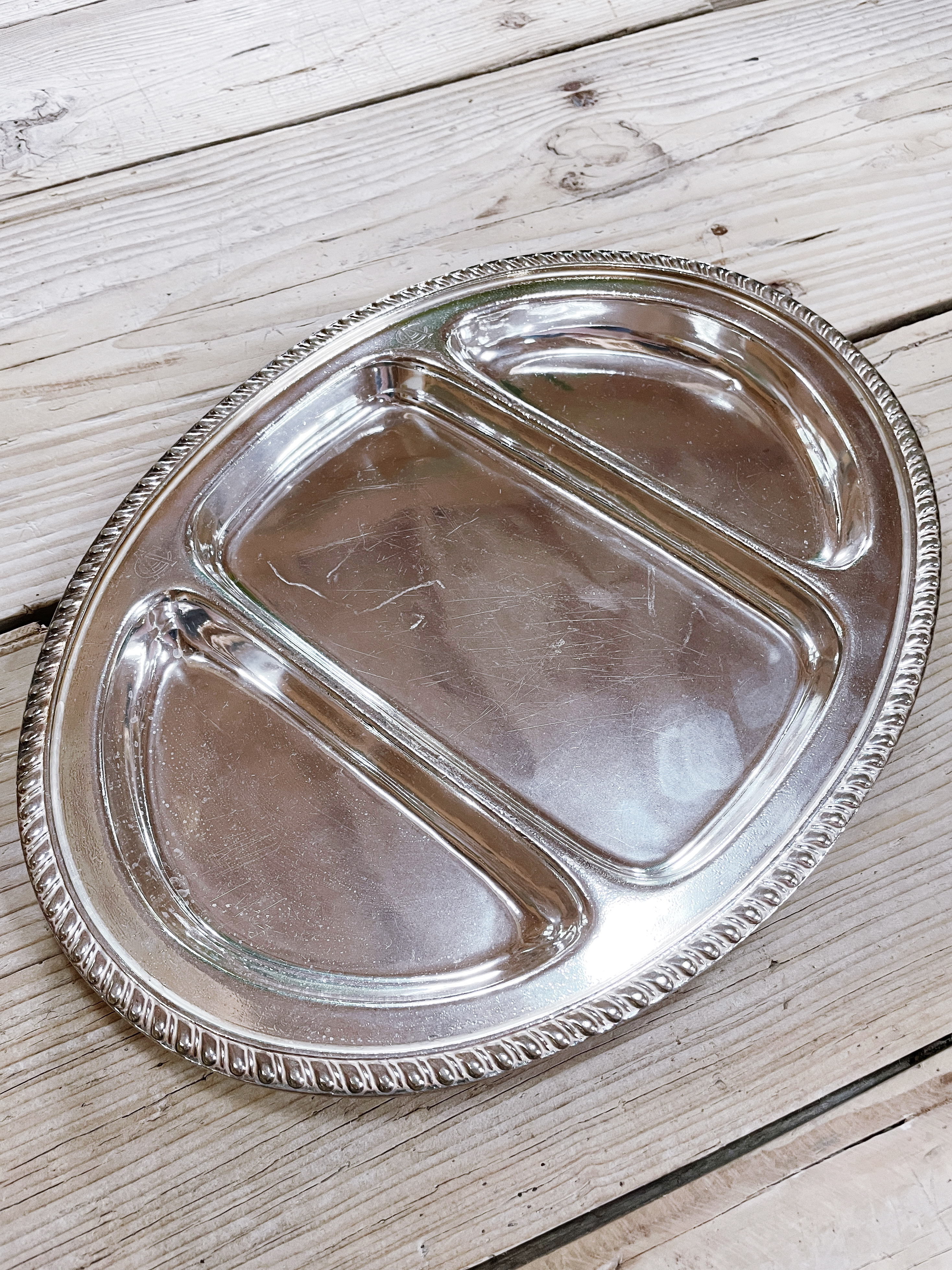 Antique Silver Plate Divided Serving Tray from The Algonquin Club in Boston
