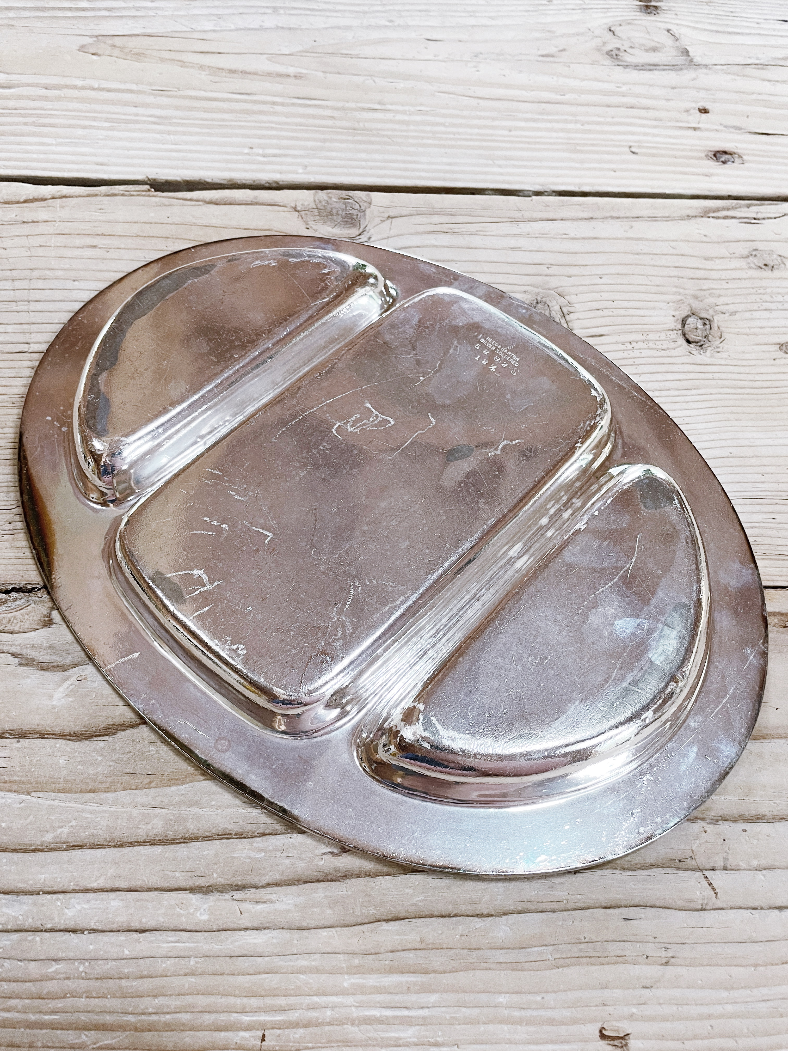 Antique Silver Plate Divided Serving Tray from The Algonquin Club in Boston