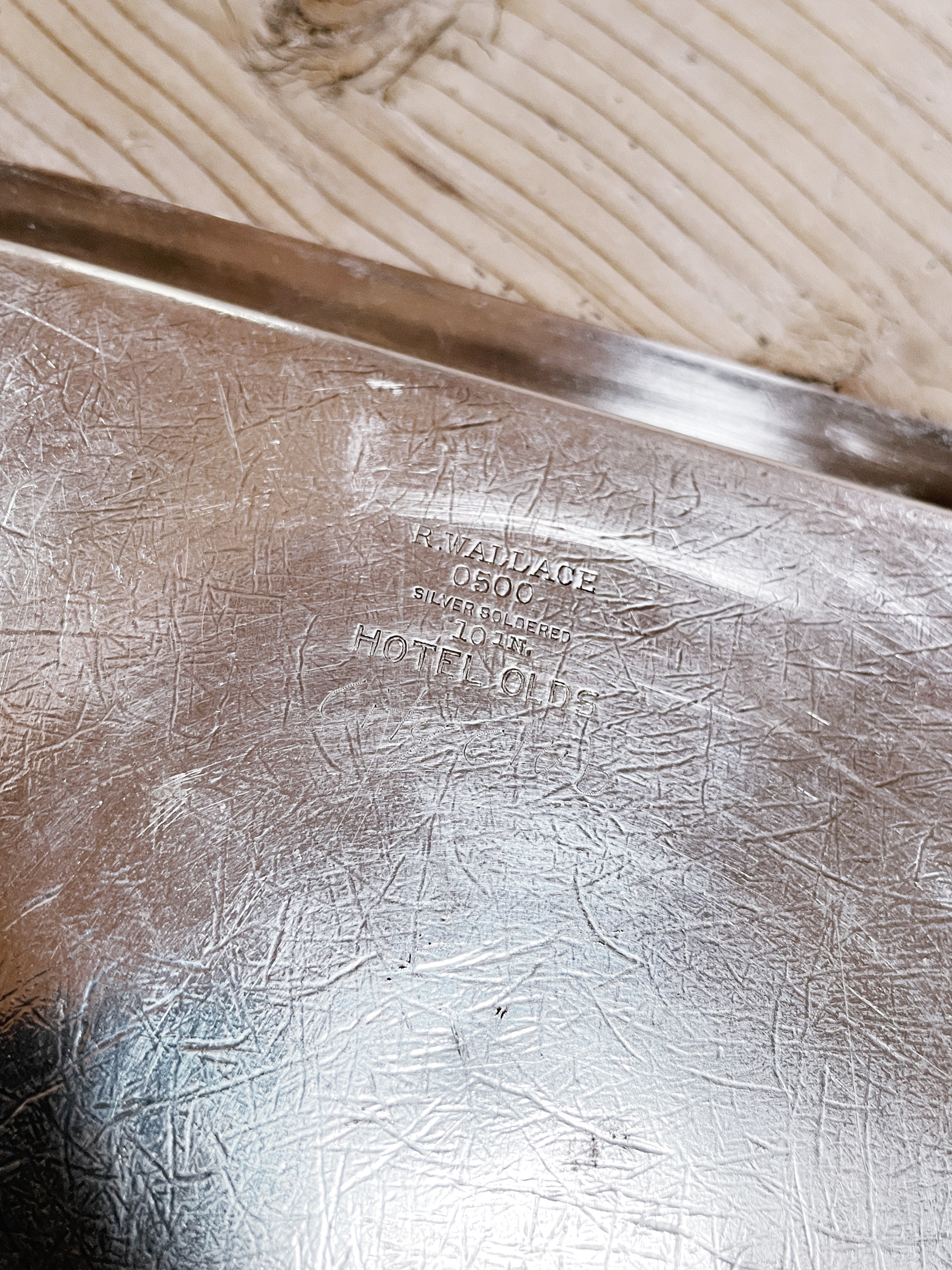 1920s Silver Plated Serving Tray from Hotel Olds in Lansing MI
