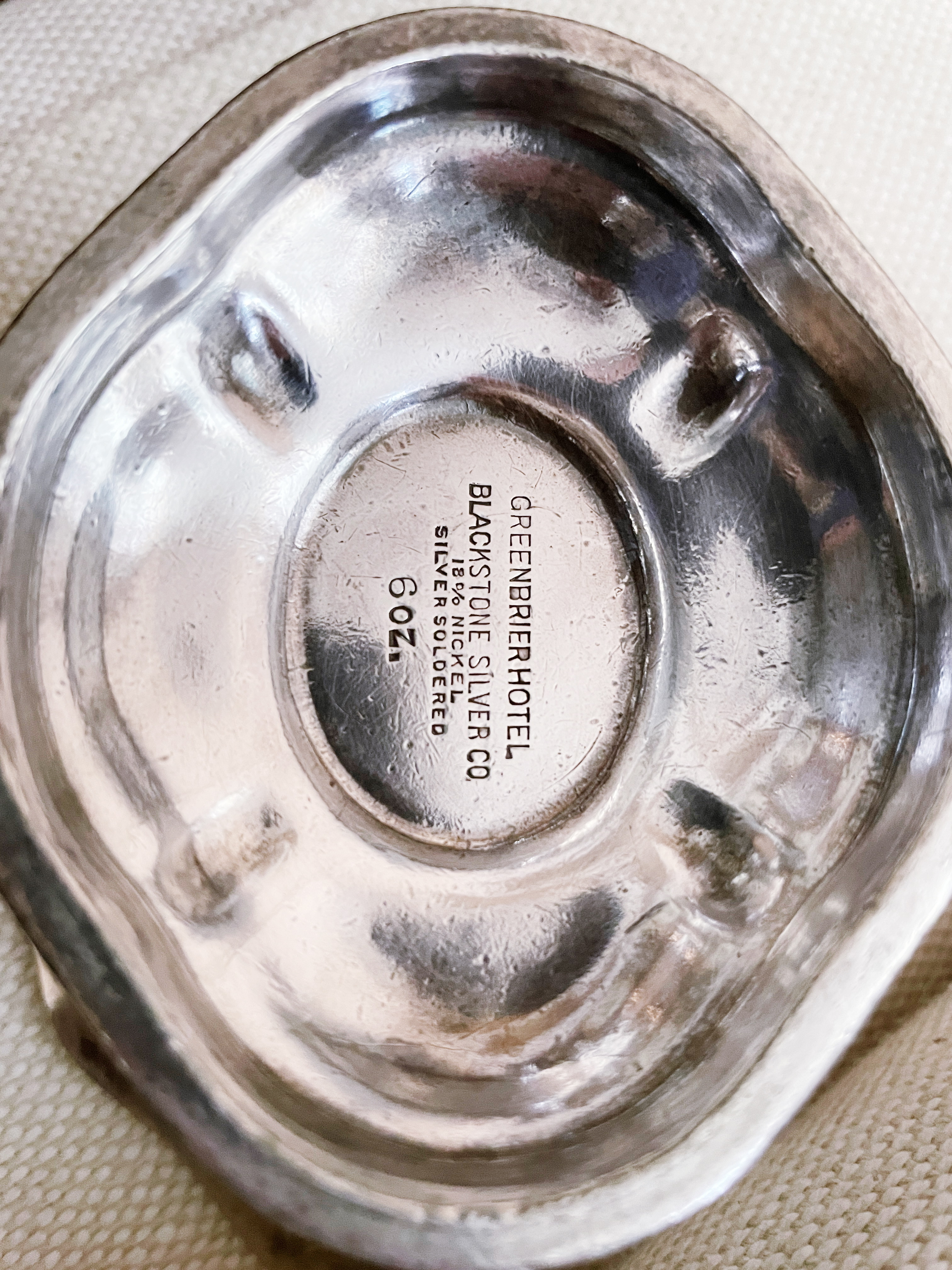 Antique Silver Footed Nut Dish from The Greenbrier Hotel WV
