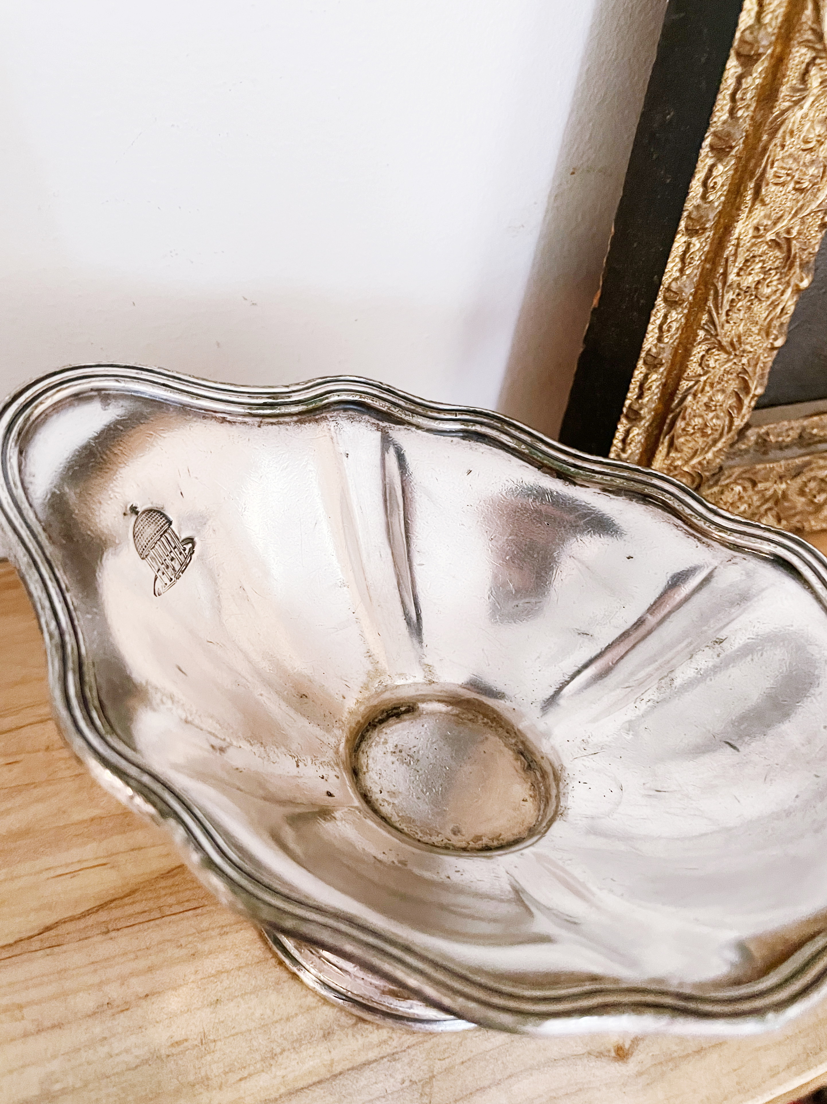 Antique Silver Footed Nut Dish from The Greenbrier Hotel WV