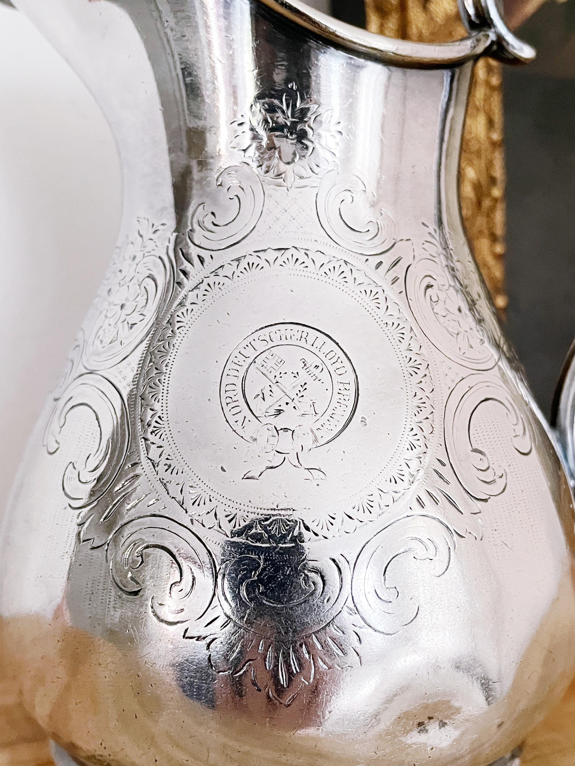 1886 Silver Plated Cream Pitcher from Norddeutscher Lloyd Ocean Liner