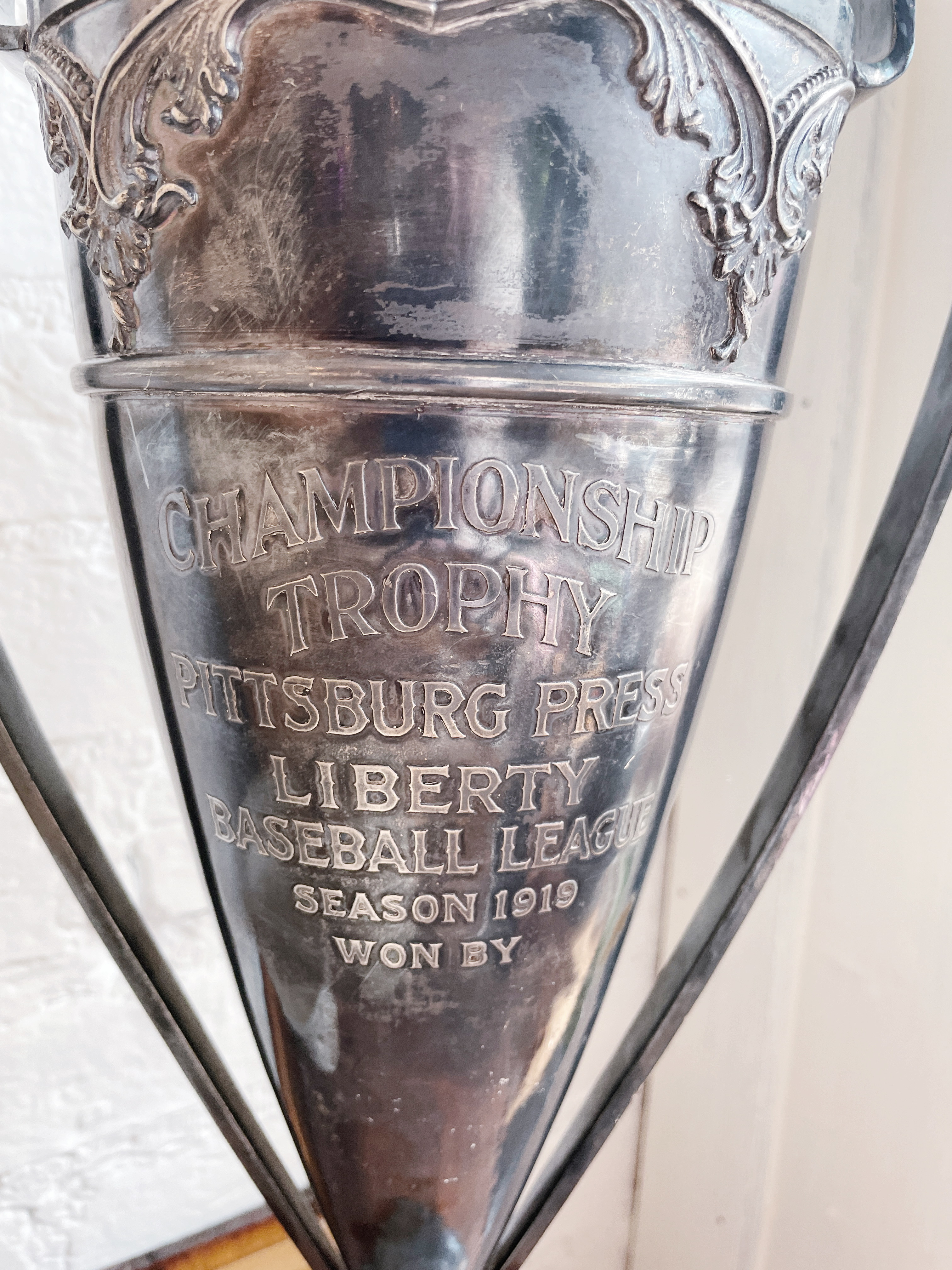 1919 Silver Plated Pittsburg Press Liberty Baseball League Trophy
