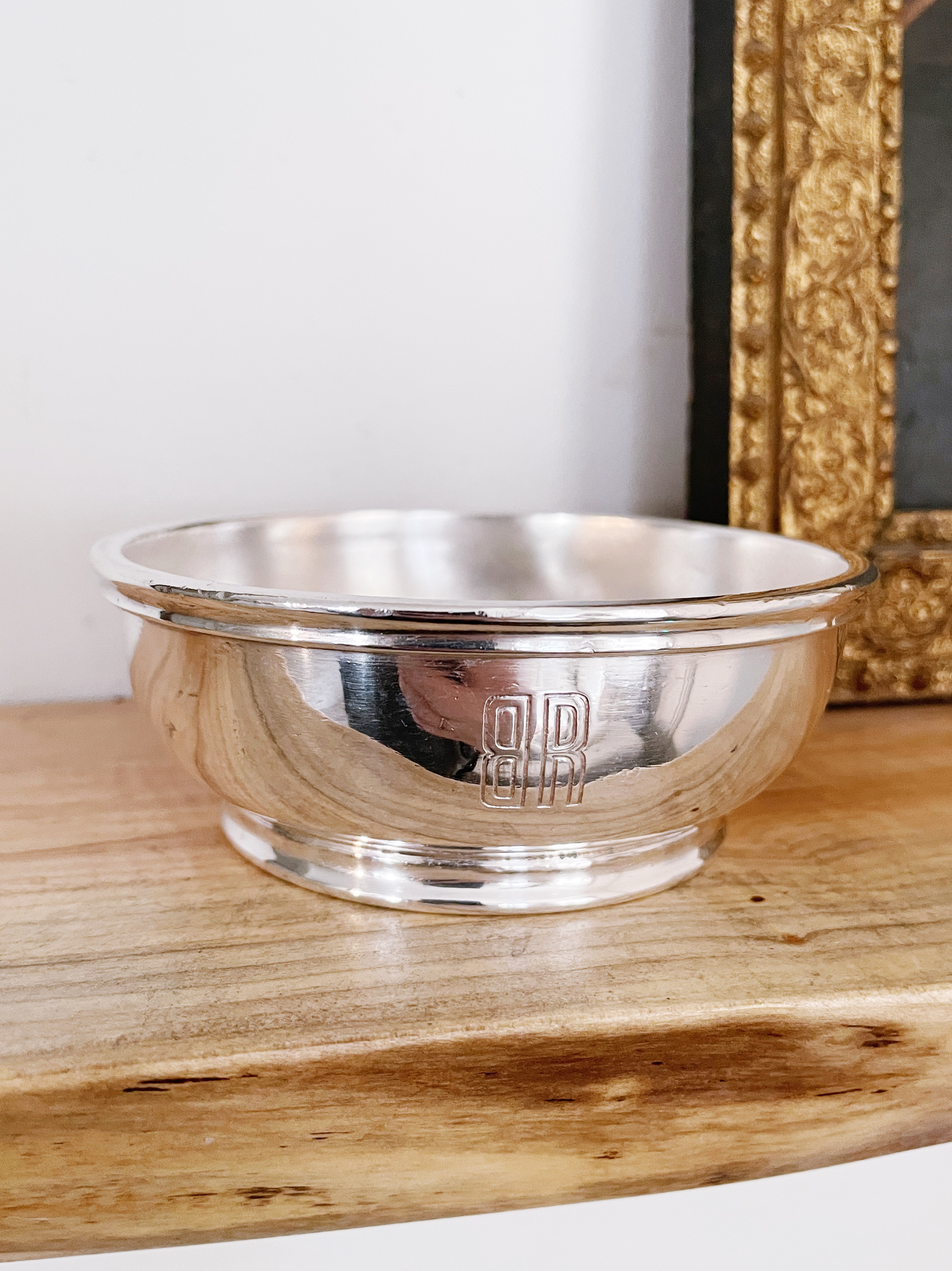 1930 Silver Plated Bowl from Burlington Route Railroad