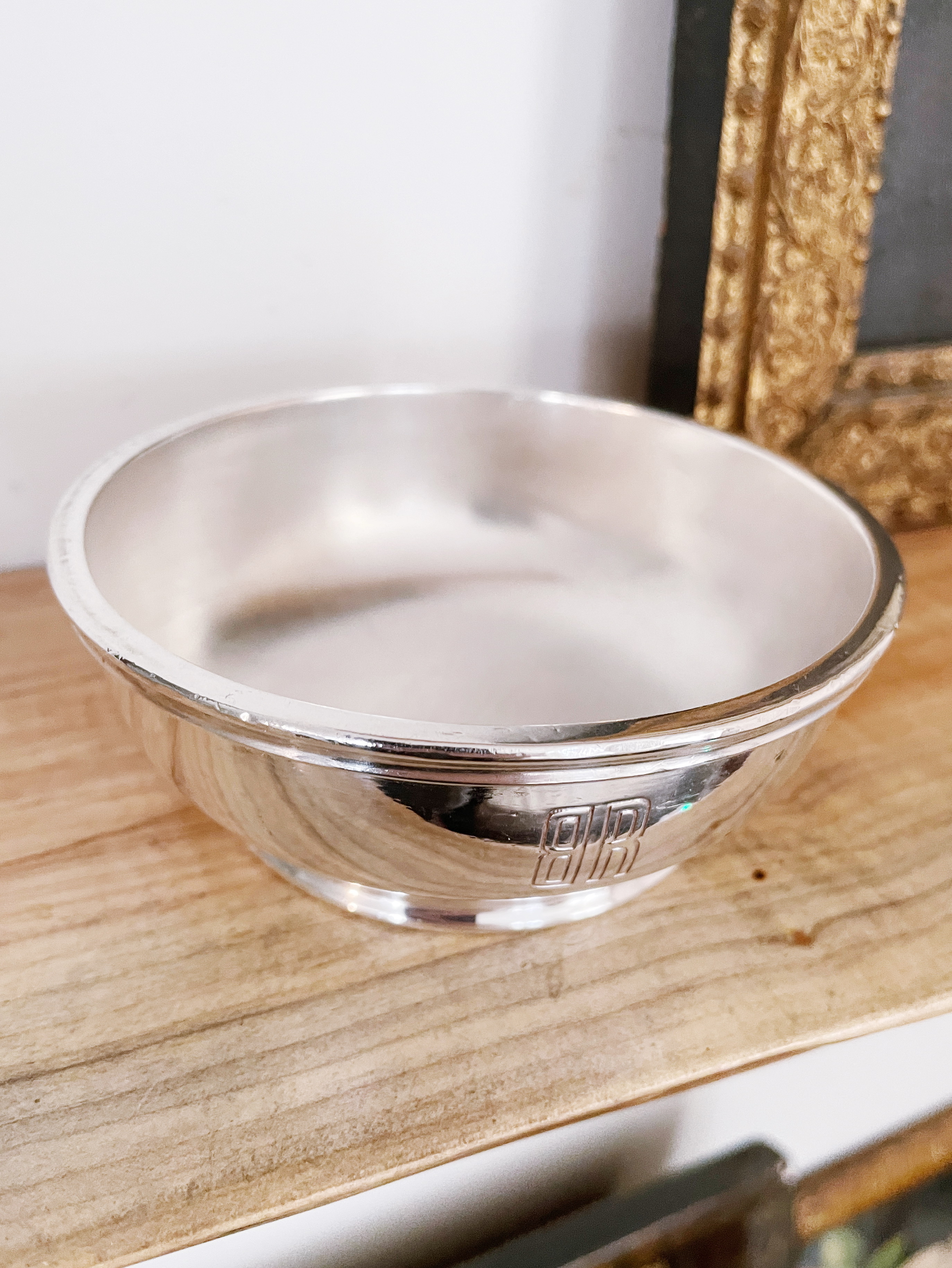 1930 Silver Plated Bowl from Burlington Route Railroad