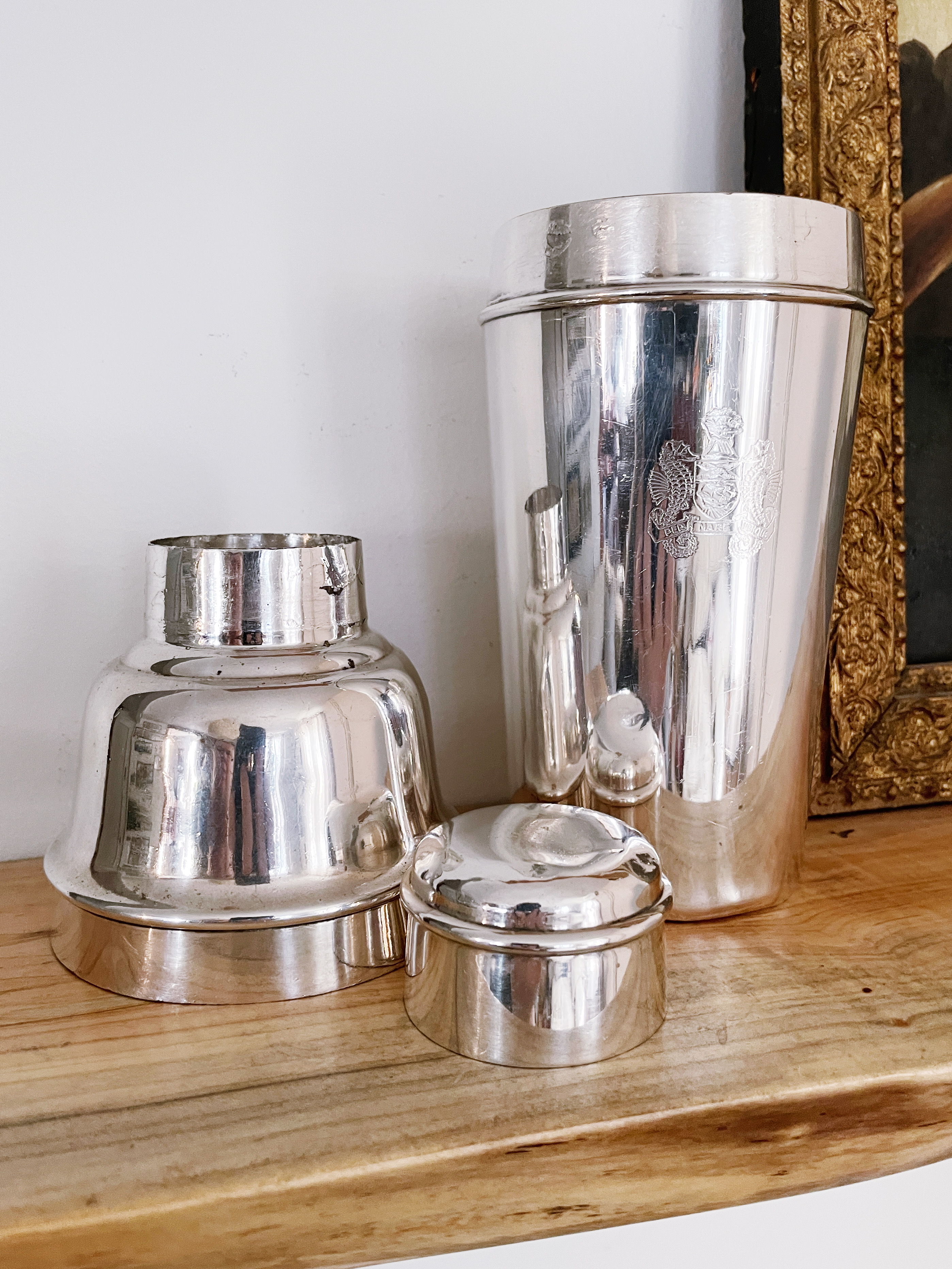 Antique Royal Mail Lines Silver Plated Cocktail Shaker