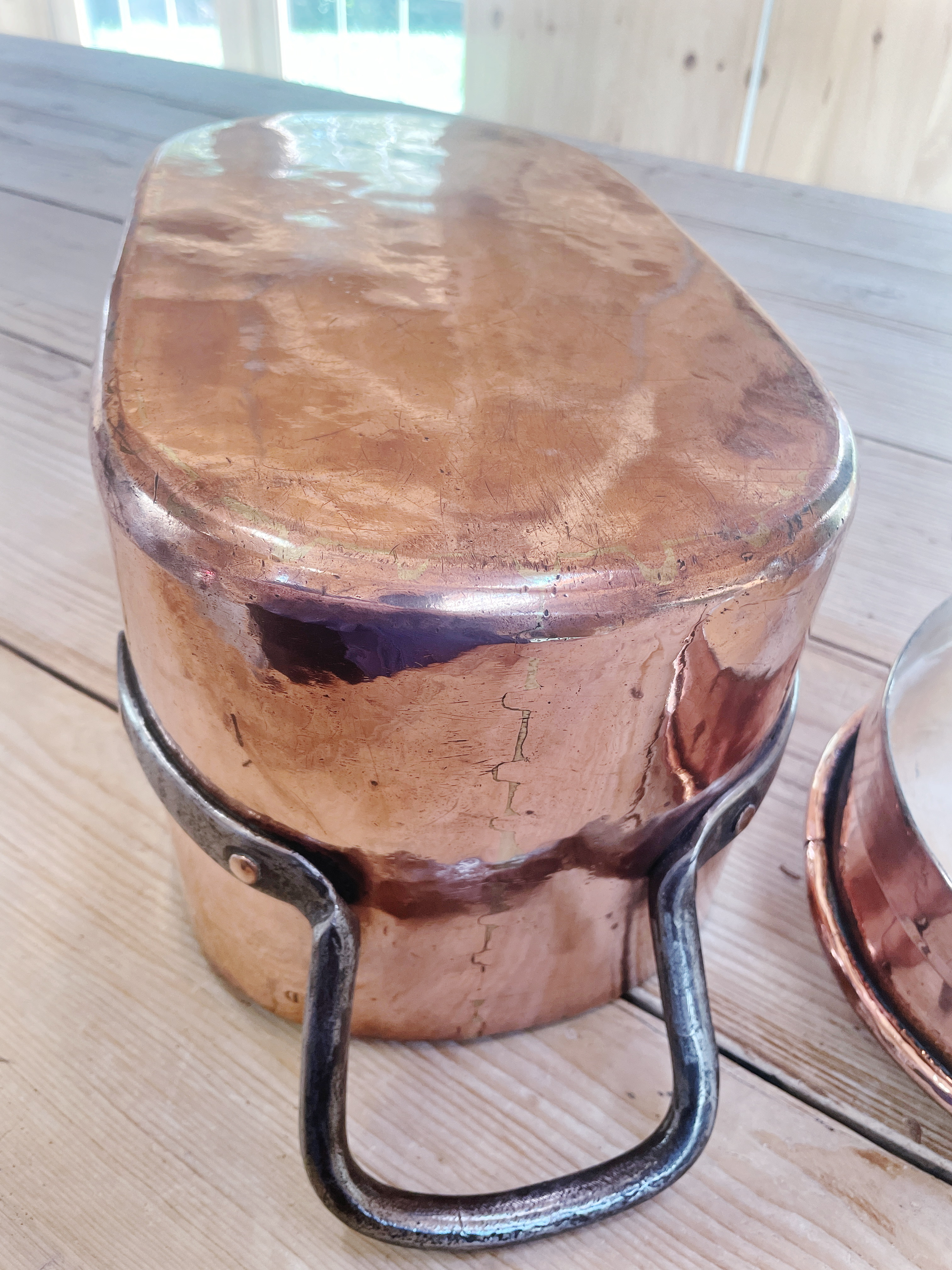 Antique French Copper Daubiere Roaster with Lid