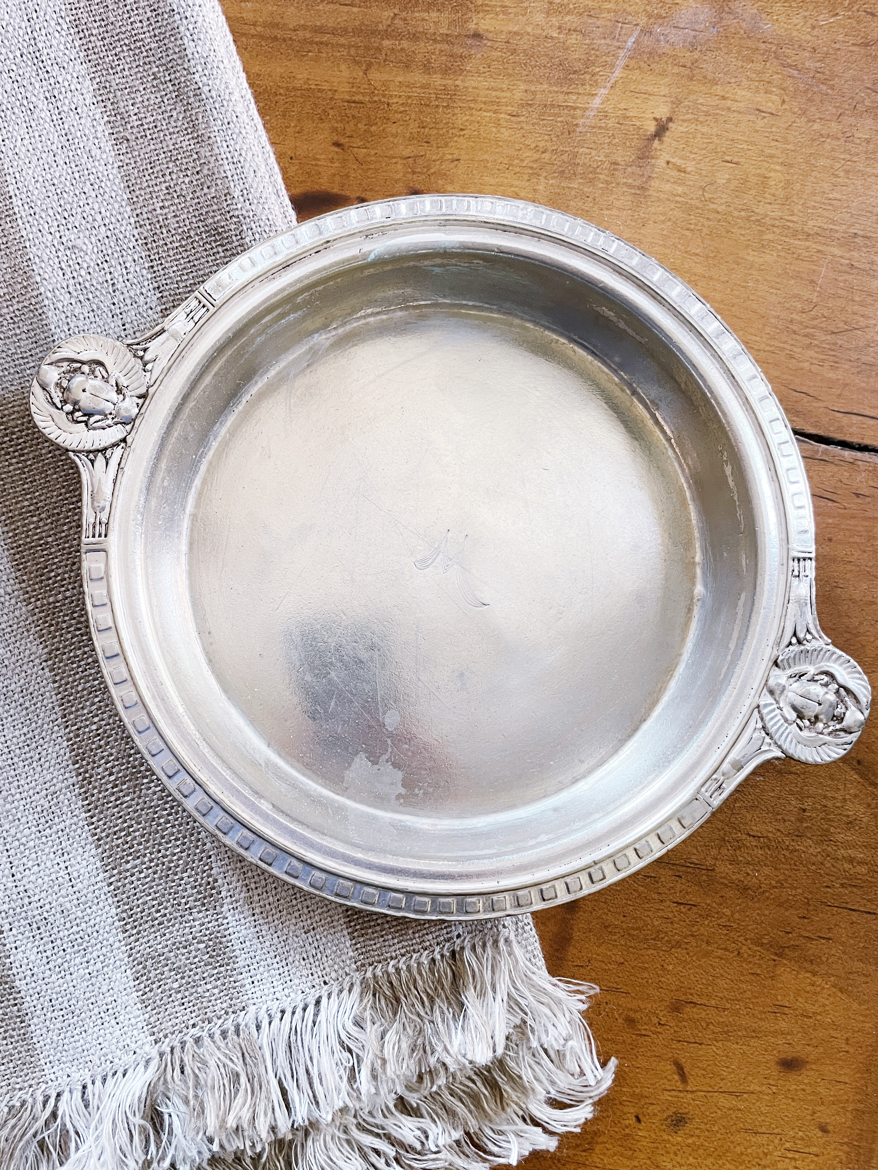 Antique Hotel Silver Wine Coaster from Murray’s Roman Gardens NYC