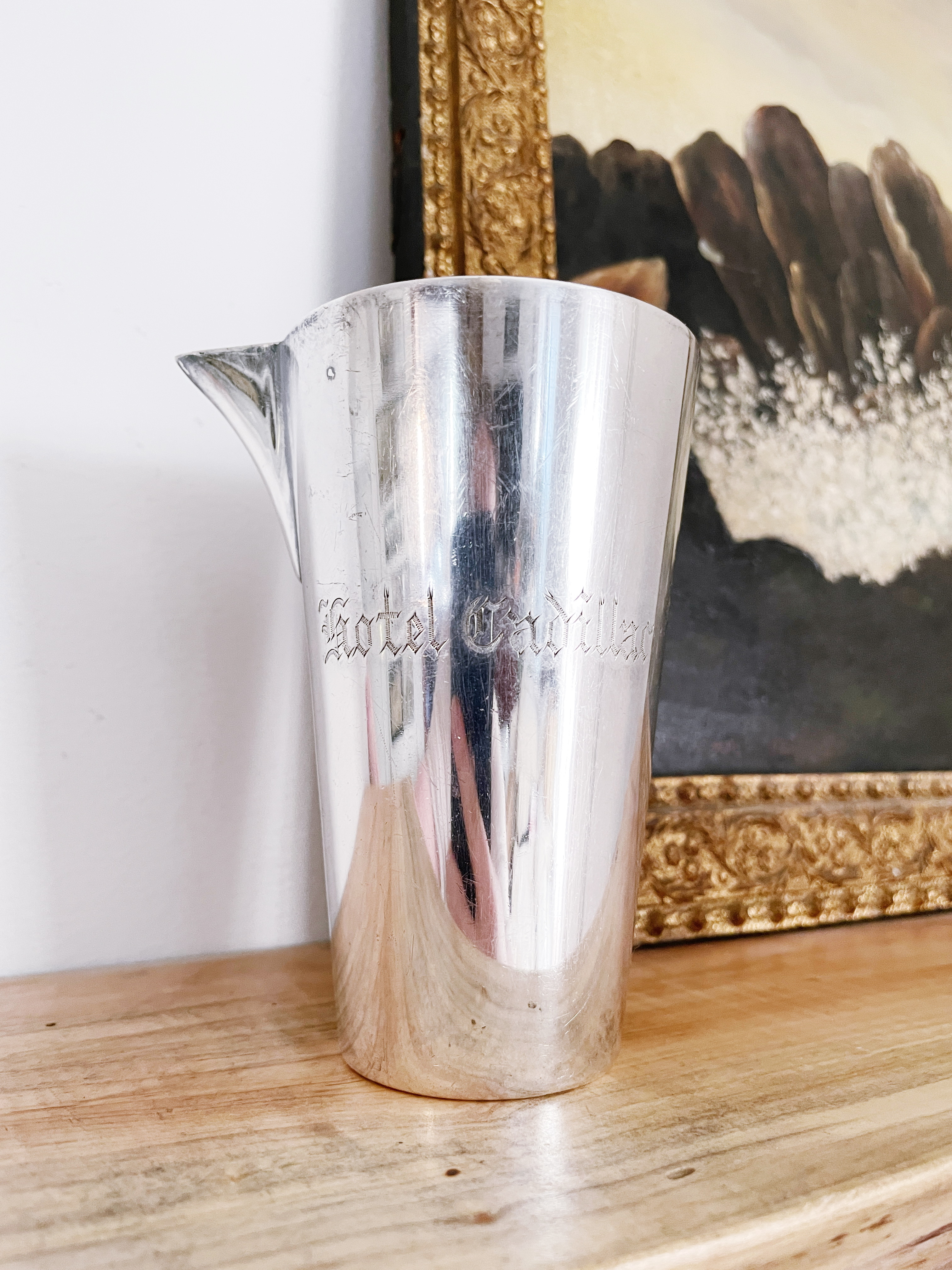Antique Silver Plated Cocktail Pourer from The Cadillac Hotel in NYC