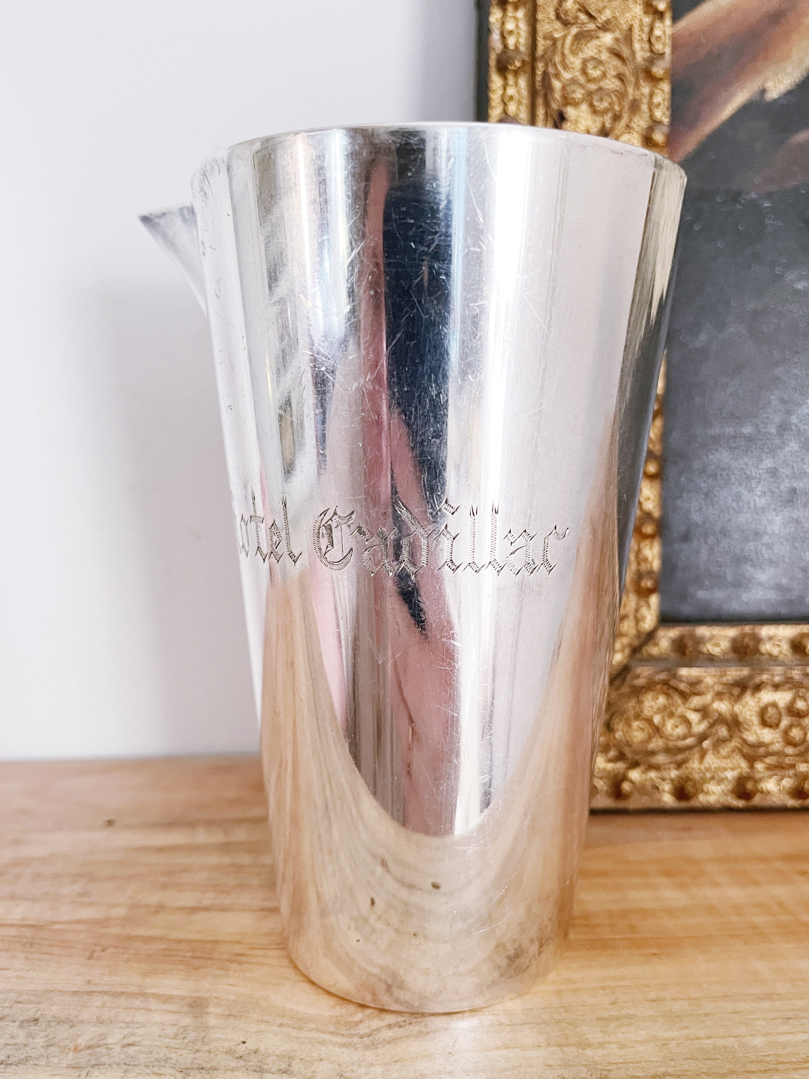 Antique Silver Plated Cocktail Pourer from The Cadillac Hotel in NYC