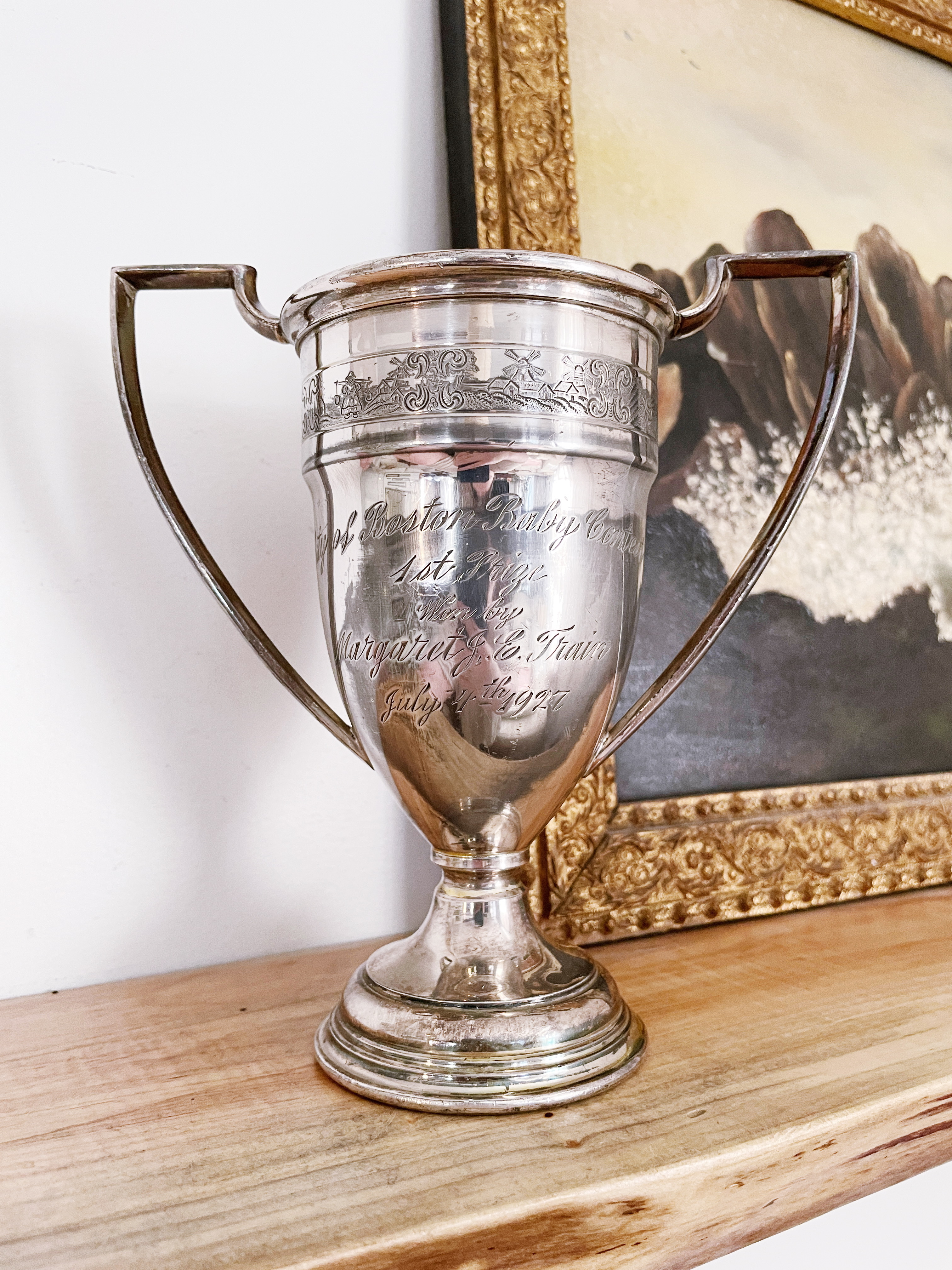 1927 Silver Plated City of Boston Baby Contest Trophy