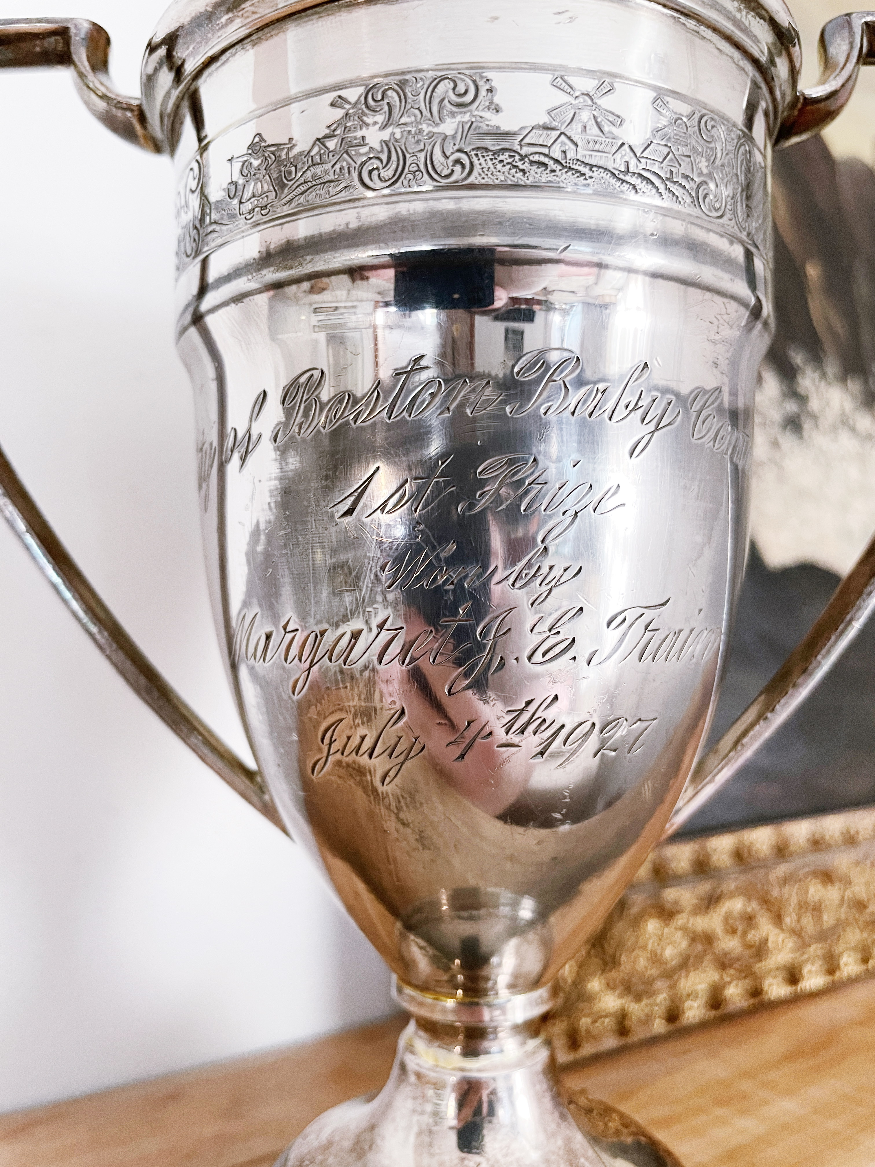 1927 Silver Plated City of Boston Baby Contest Trophy