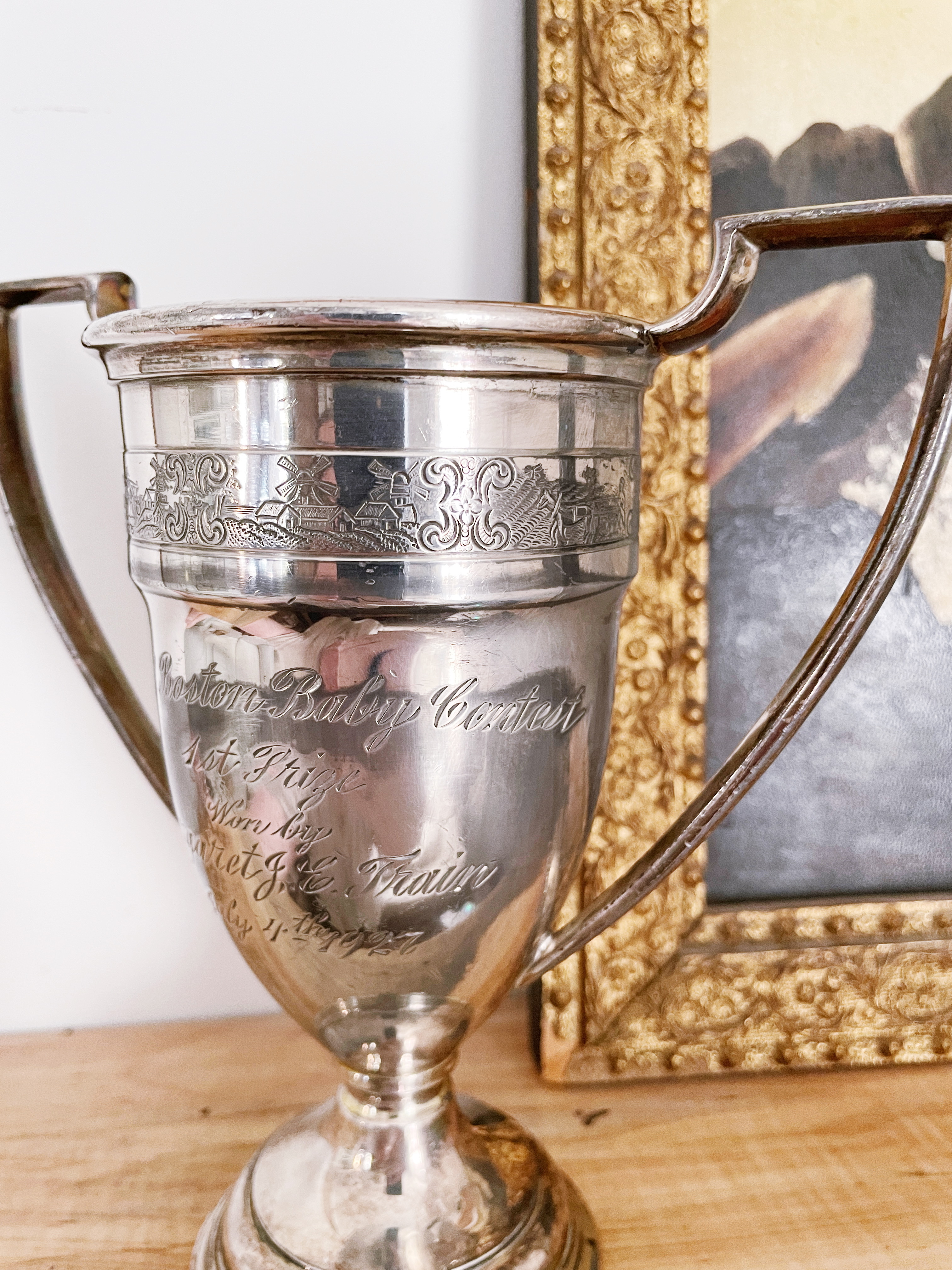 1927 Silver Plated City of Boston Baby Contest Trophy