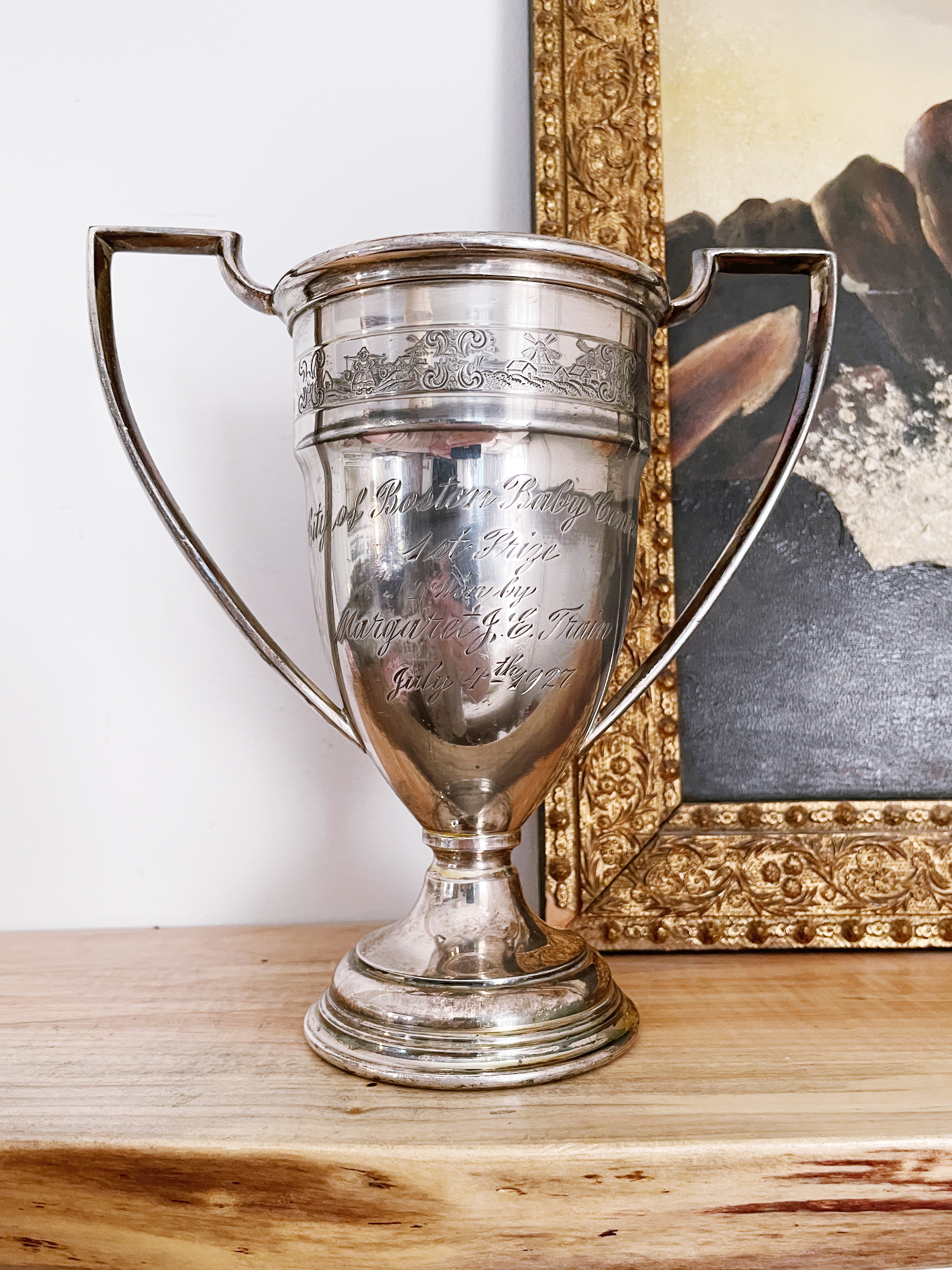 1927 Silver Plated City of Boston Baby Contest Trophy