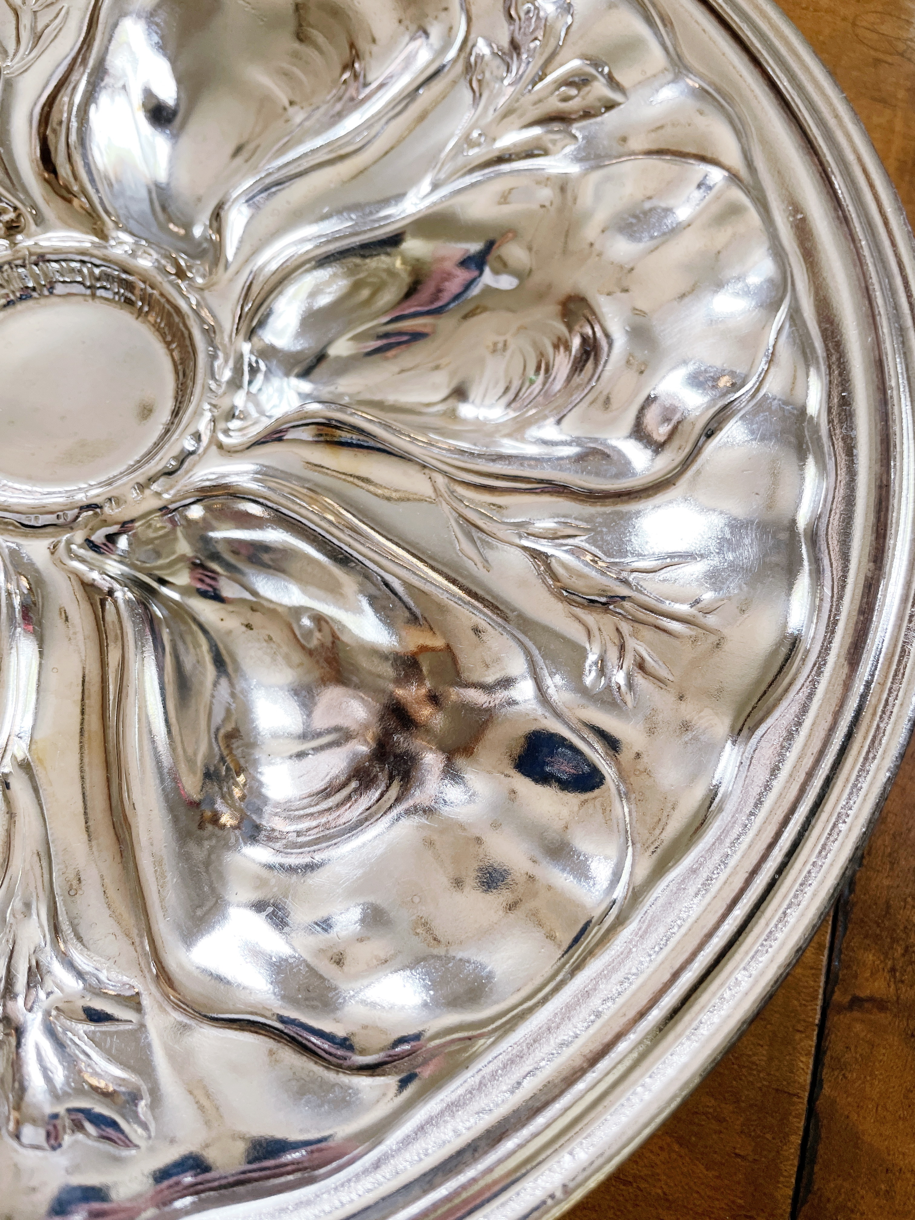 Antique Silver Plated Hotel Oyster Tray
